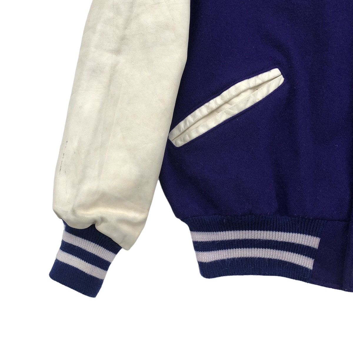 Delong VTG 90s MLB LA Dodgers Latterman Wool Leather Varsity Jacket Size US L / EU 52-54 / 3 - 5 Thumbnail