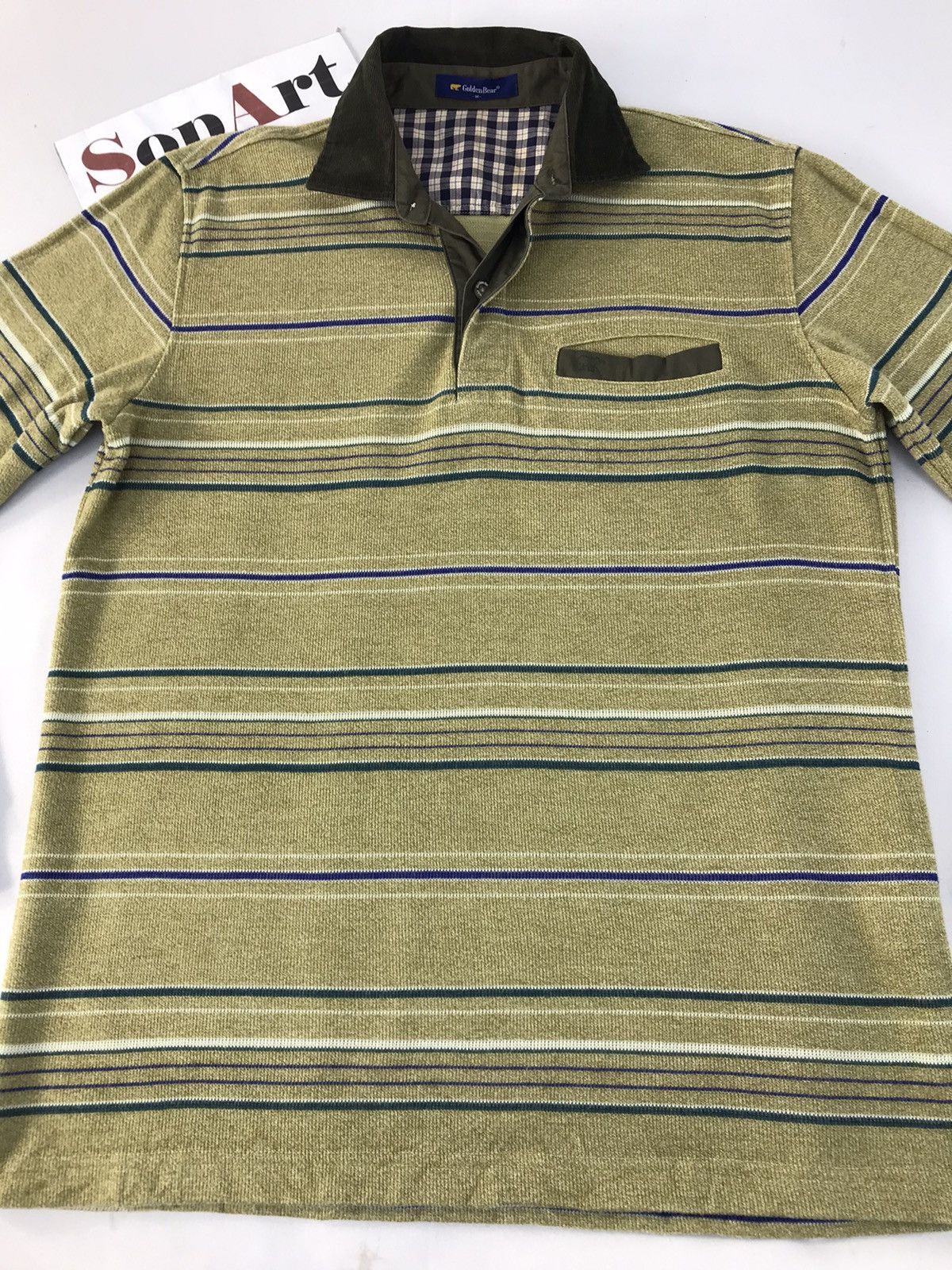 Golden Bear × Vintage Vintage GoldenBear Design Striped Singgle Pocket Style Size US M / EU 48-50 / 2 - 3 Thumbnail