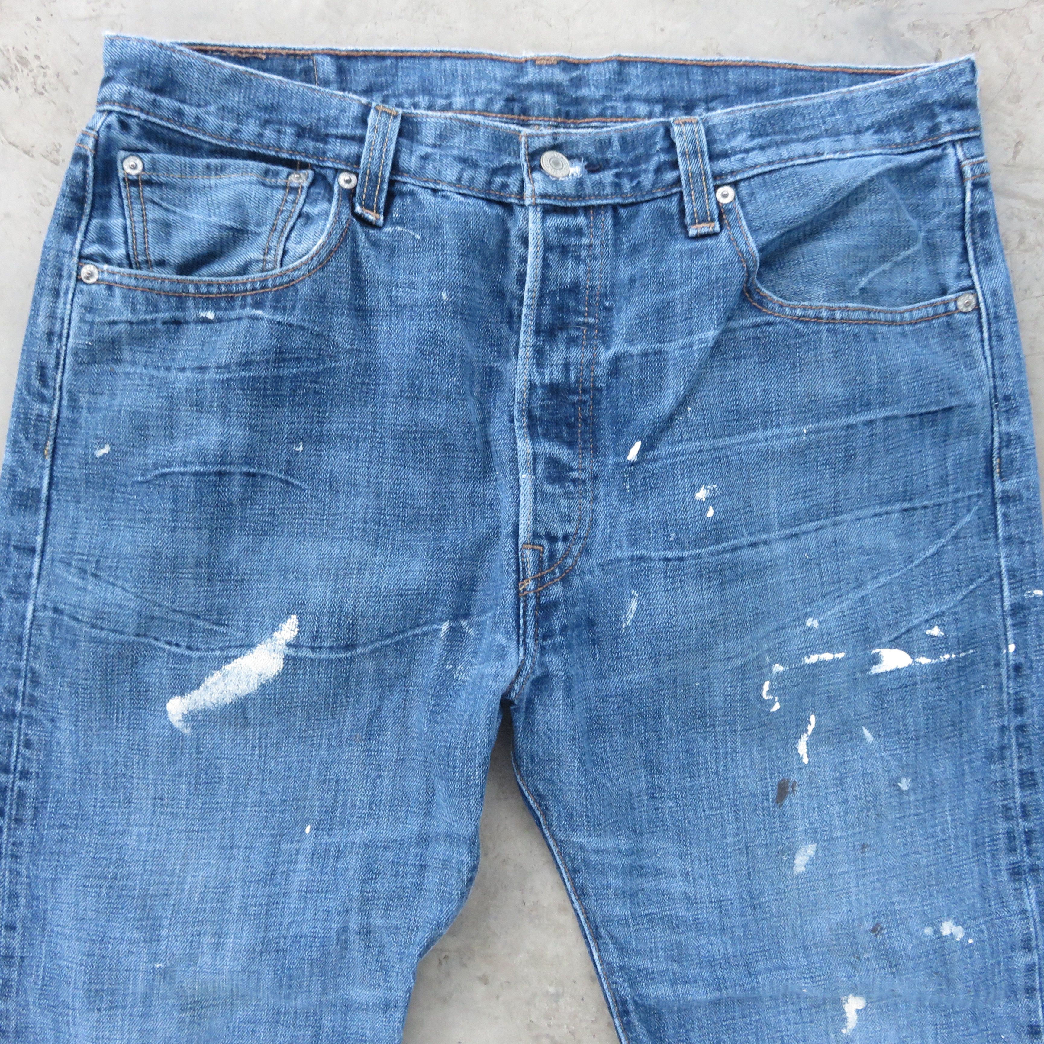Levi's Vintage Levis 501 Painted Custom Jeans 36x30 Size US 36 / EU 52 - 2 Thumbnail