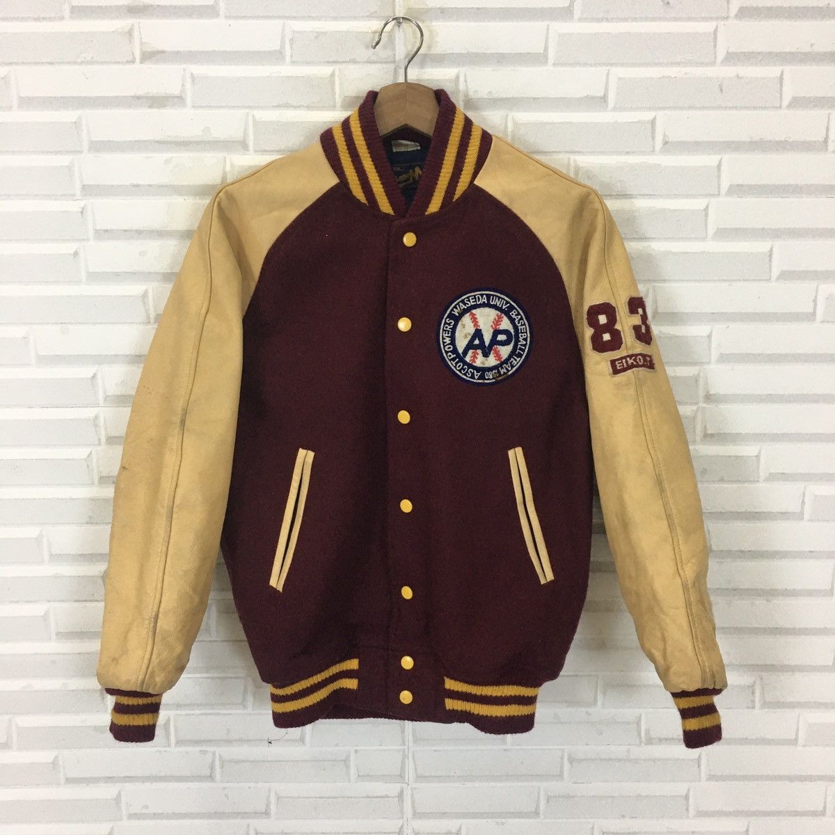 Japanese Brand Japanese Leather Sleeve Varsity Size US M / EU 48-50 / 2 - 1 Thumbnail