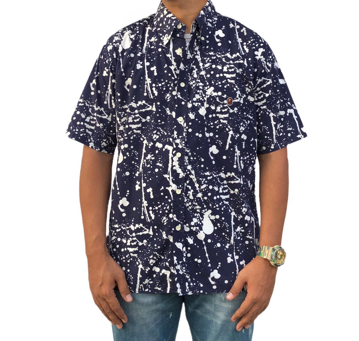 Bape OG Bape Splatter Short Sleeve Shirt Size US L / EU 52-54 / 3 - 2 Thumbnail