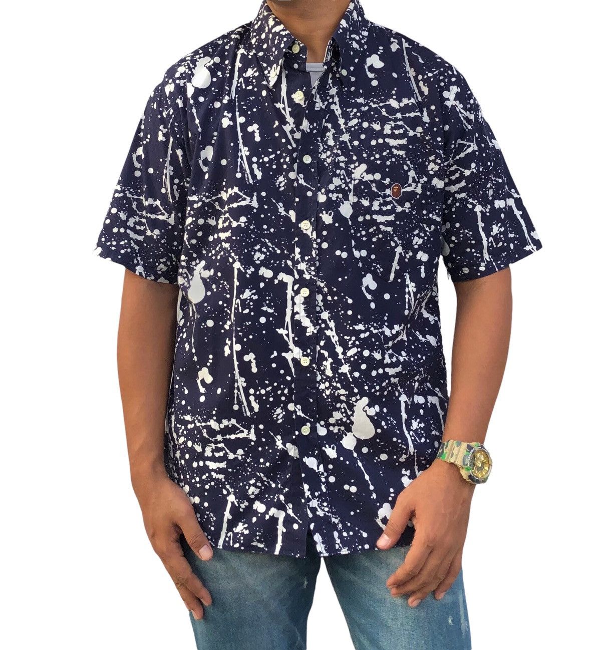 Bape OG Bape Splatter Short Sleeve Shirt Size US L / EU 52-54 / 3 - 1 Thumbnail
