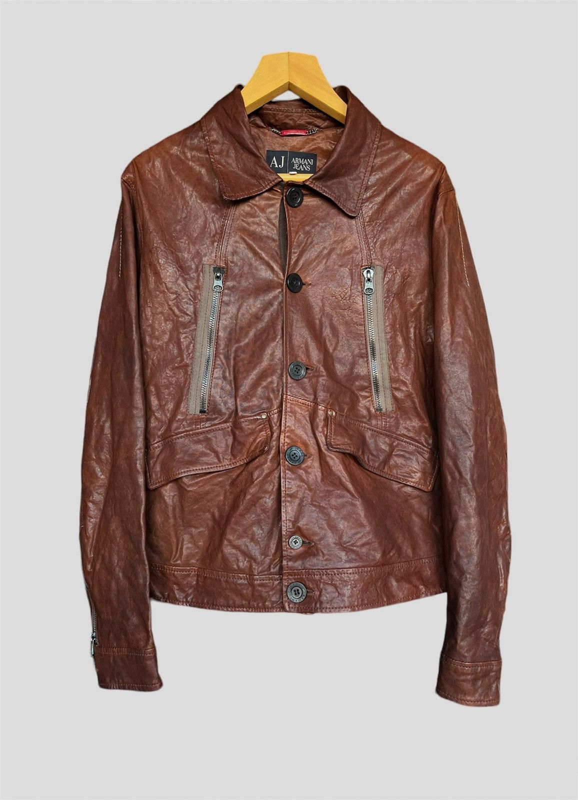 Armani Armani Leather Jacket Size US M / EU 48-50 / 2 - 2 Thumbnail