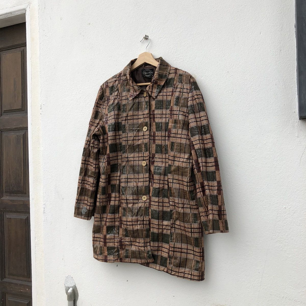 Japanese Brand SELENE SPORT POLYVINYL CHLORIDE TARTAN DESIGN JACKET Size US XL / EU 56 / 4 - 2 Thumbnail