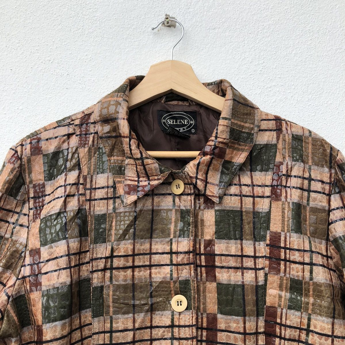 SELENE SPORT POLYVINYL CHLORIDE TARTAN DESIGN JACKET