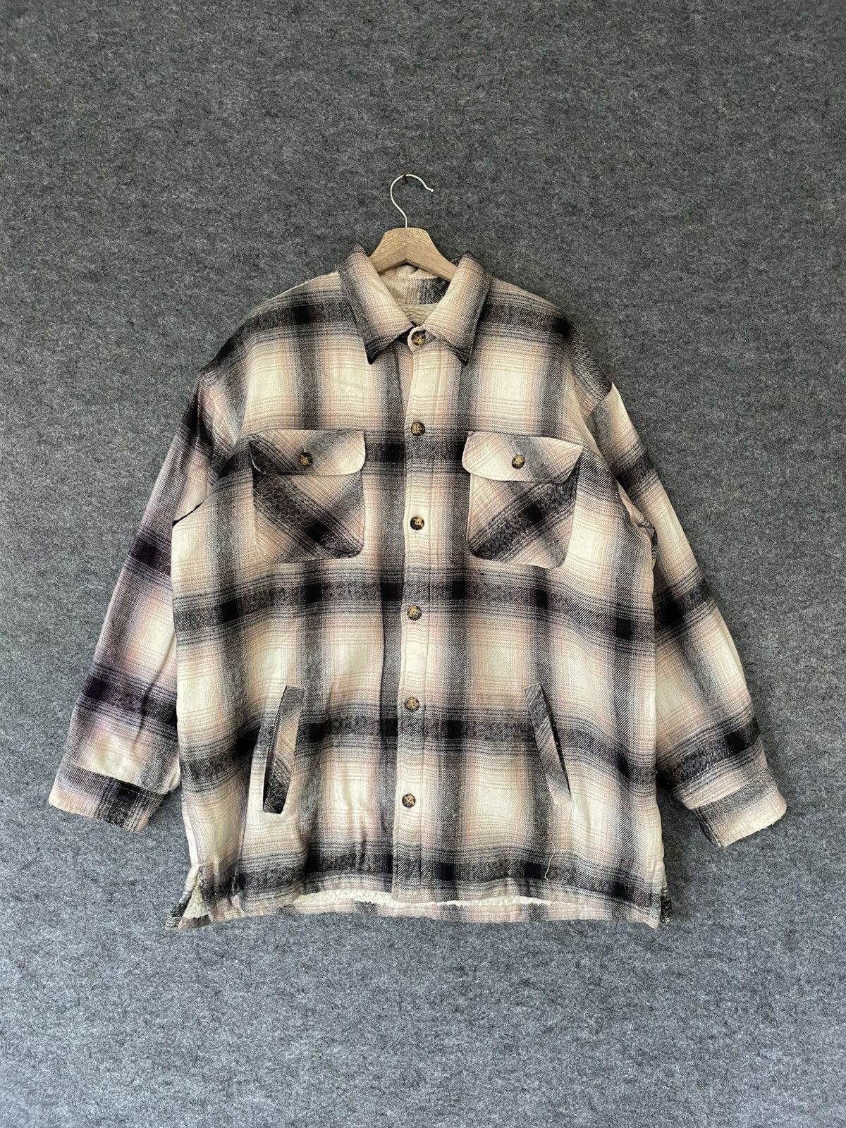 Flannel × Japanese Brand × Vintage VINTAGE BAY LEAF SHEARLING FLANNEL JACKET 4L Size US XXL / EU 58 / 5 - 1 Thumbnail