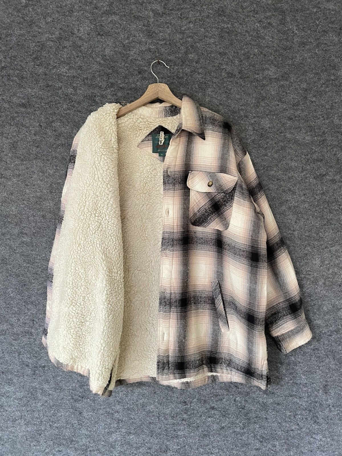 Flannel × Japanese Brand × Vintage VINTAGE BAY LEAF SHEARLING FLANNEL JACKET 4L Size US XXL / EU 58 / 5 - 5 Thumbnail