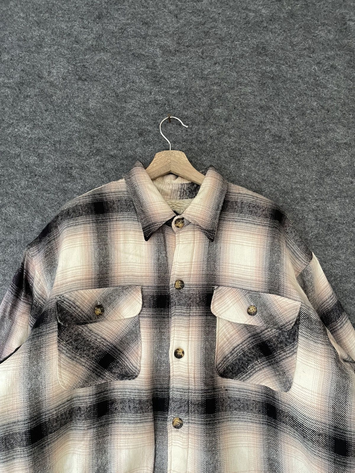 Flannel × Japanese Brand × Vintage VINTAGE BAY LEAF SHEARLING FLANNEL JACKET 4L Size US XXL / EU 58 / 5 - 2 Thumbnail
