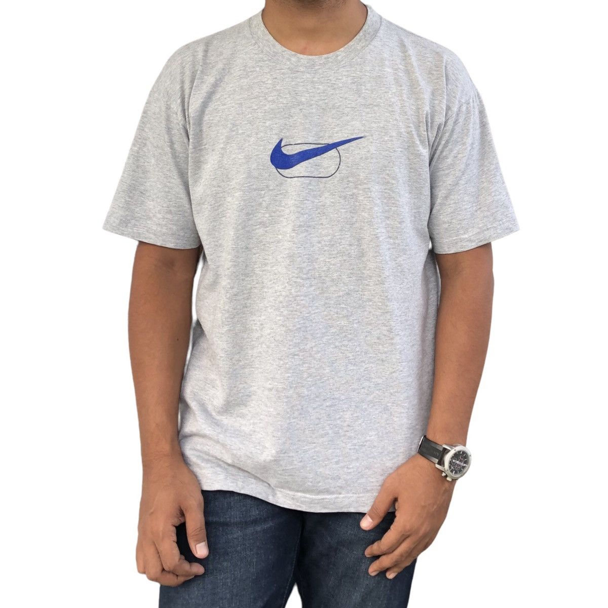 Nike 🔥Vintage 90s Nike Big Swoosh JUST DO IT Tee Size US L / EU 52-54 / 3 - 2 Thumbnail