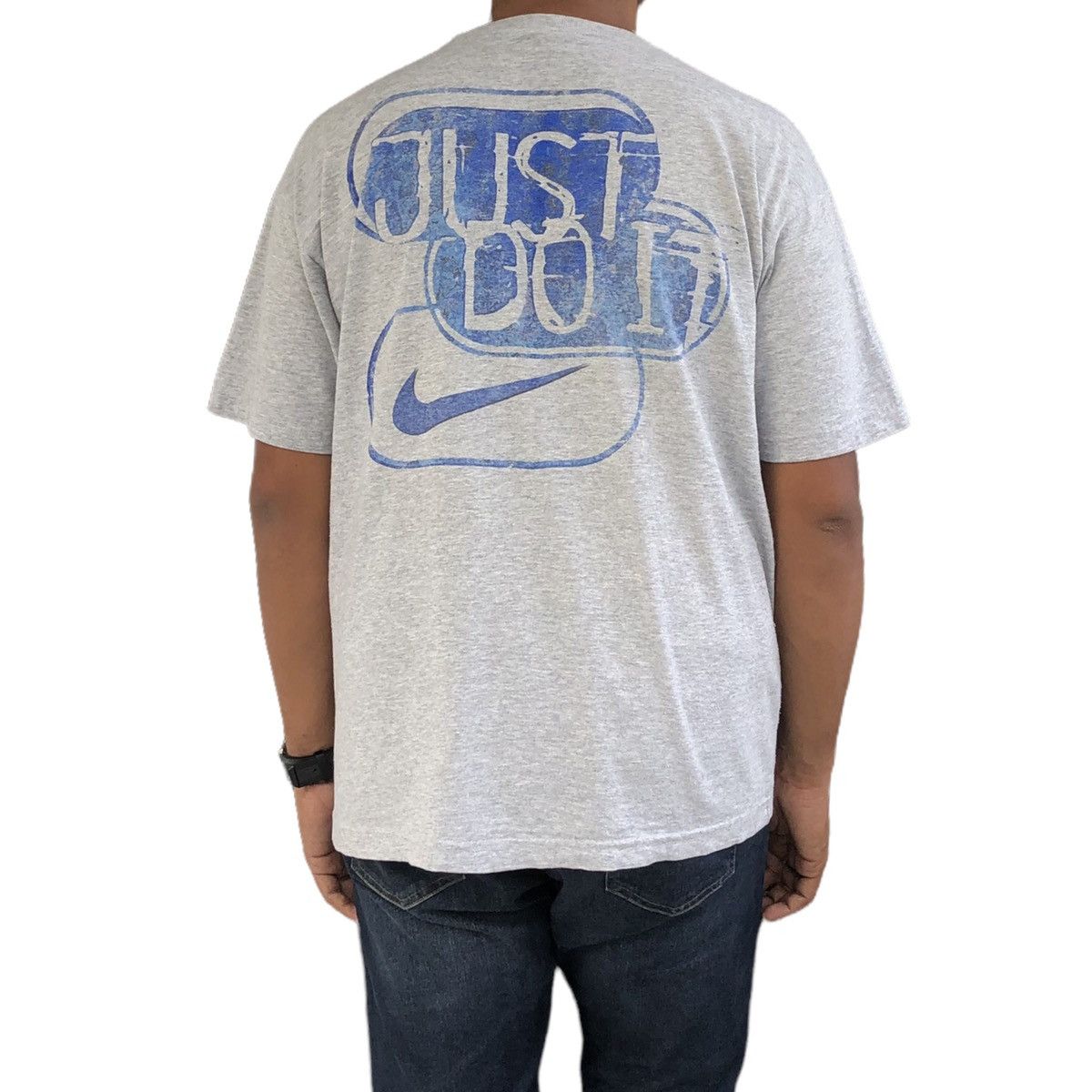 Nike 🔥Vintage 90s Nike Big Swoosh JUST DO IT Tee Size US L / EU 52-54 / 3 - 3 Thumbnail
