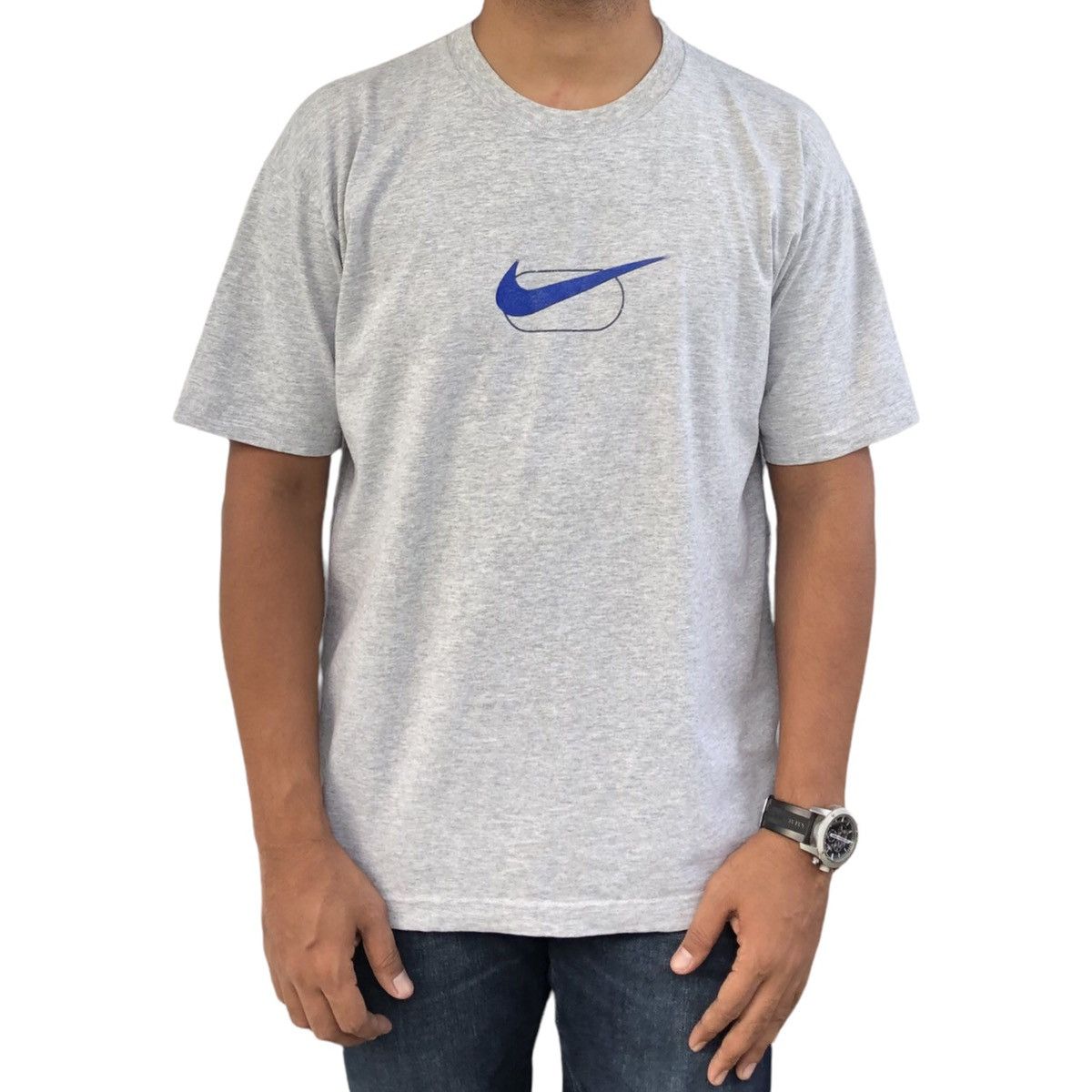 Nike 🔥Vintage 90s Nike Big Swoosh JUST DO IT Tee Size US L / EU 52-54 / 3 - 4 Thumbnail