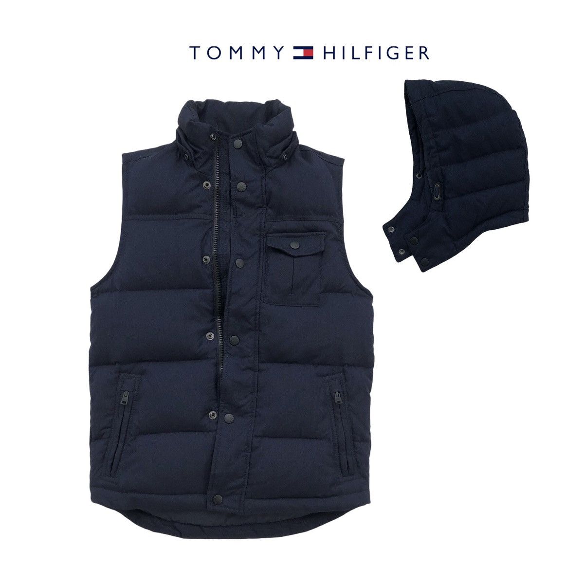 Tommy Hilfiger Tommy Hilfiger Down Feathers Vest Puffer Hooded Jacket Size US S / EU 44-46 / 1 - 1 Thumbnail