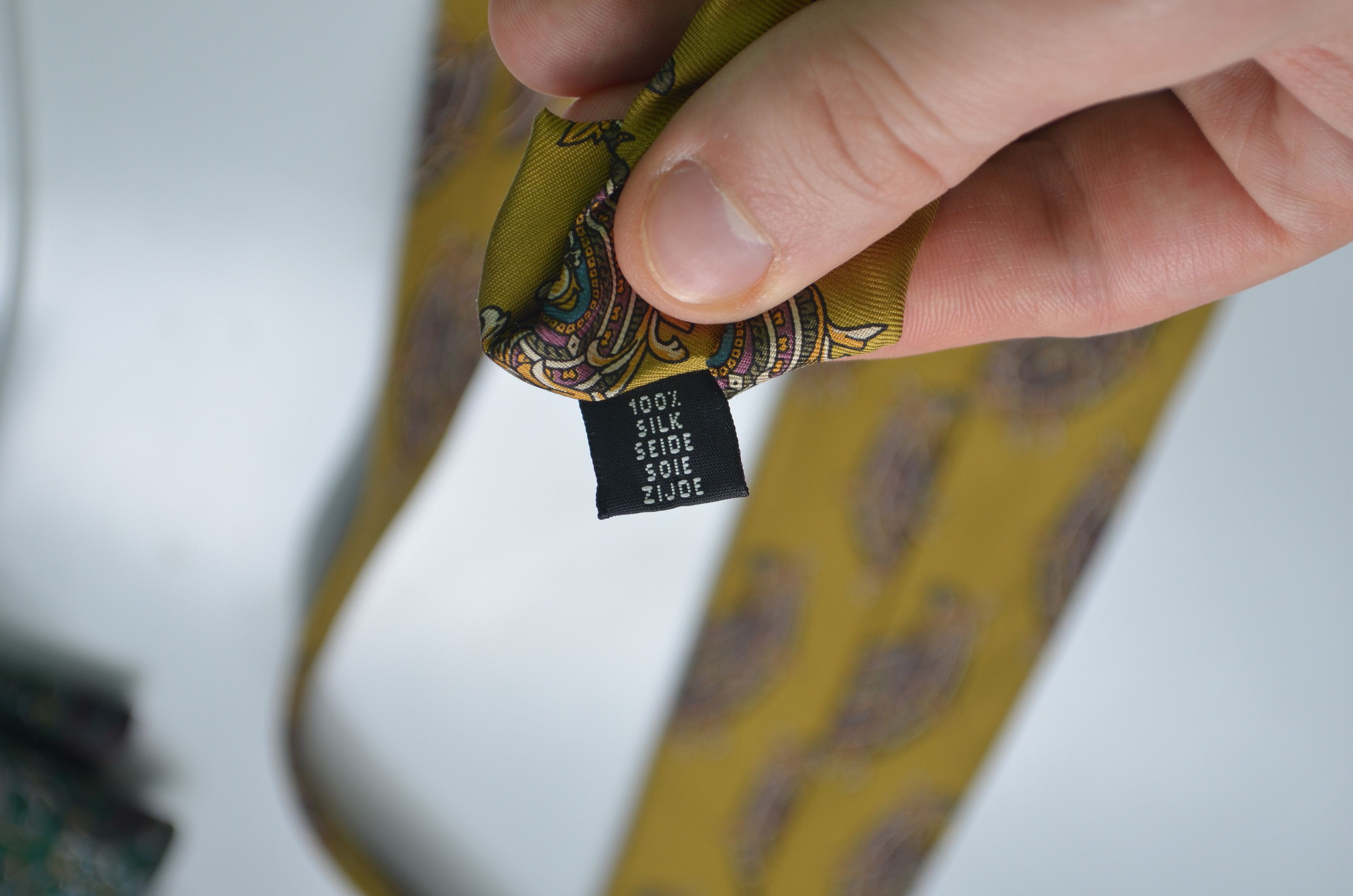 Lanvin Lanvin Gold Colorful Paisley Print Pattern Silk Tie 57" Size ONE SIZE - 4 Thumbnail