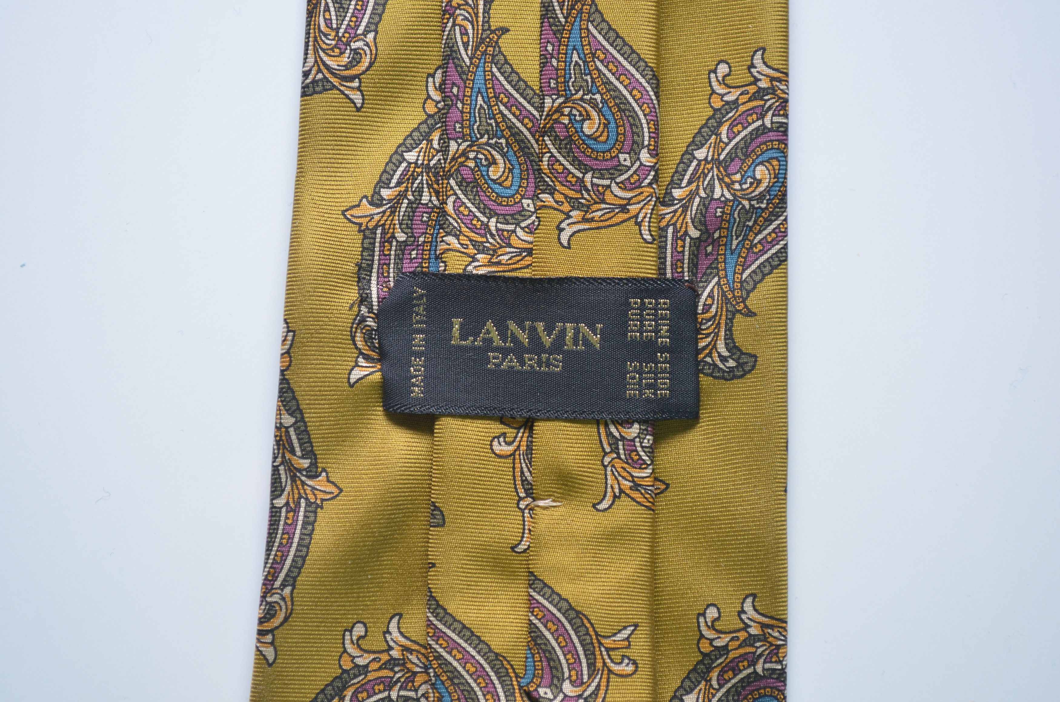 Lanvin Lanvin Gold Colorful Paisley Print Pattern Silk Tie 57" Size ONE SIZE - 7 Thumbnail