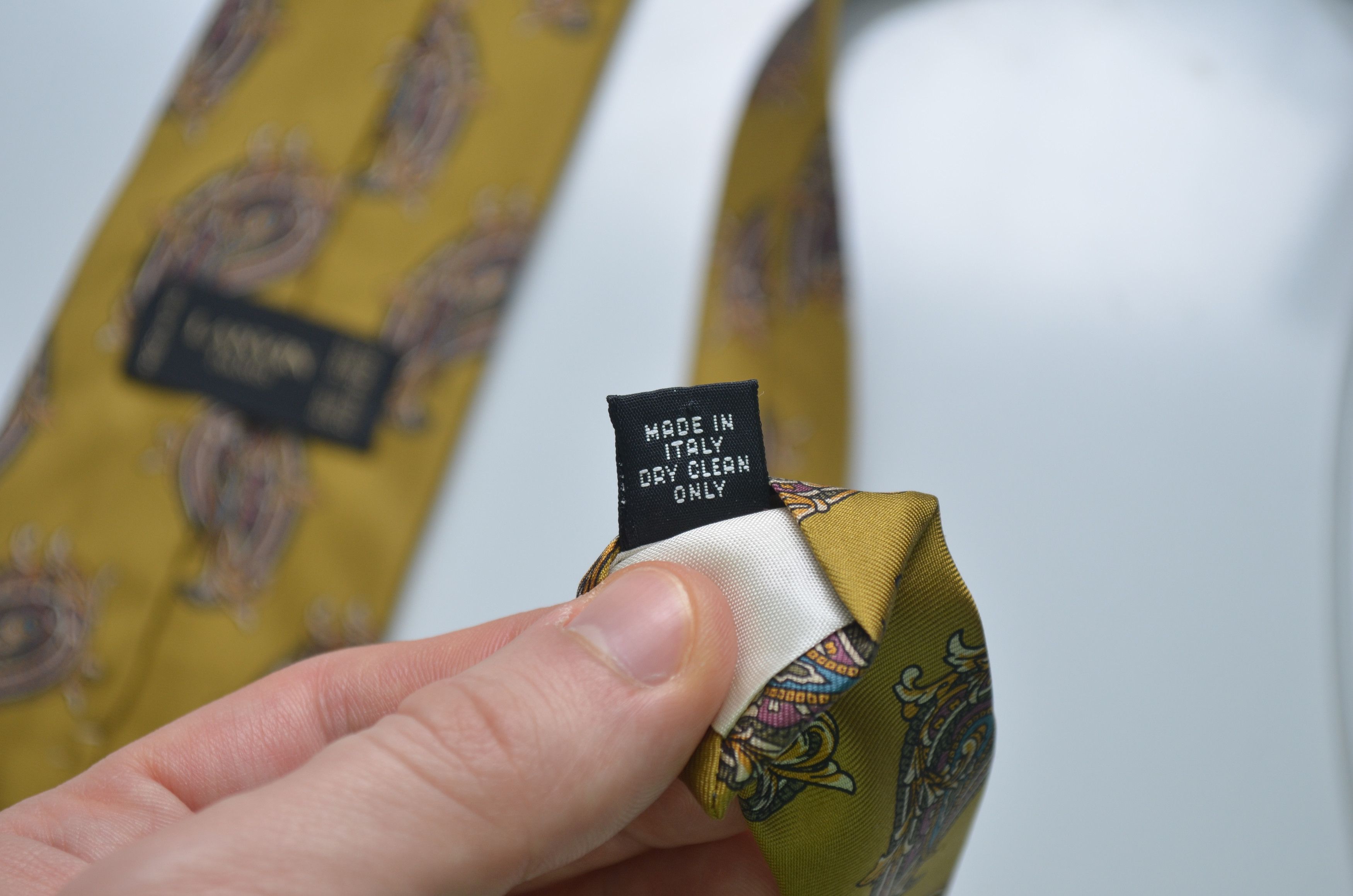 Lanvin Lanvin Gold Colorful Paisley Print Pattern Silk Tie 57" Size ONE SIZE - 3 Thumbnail