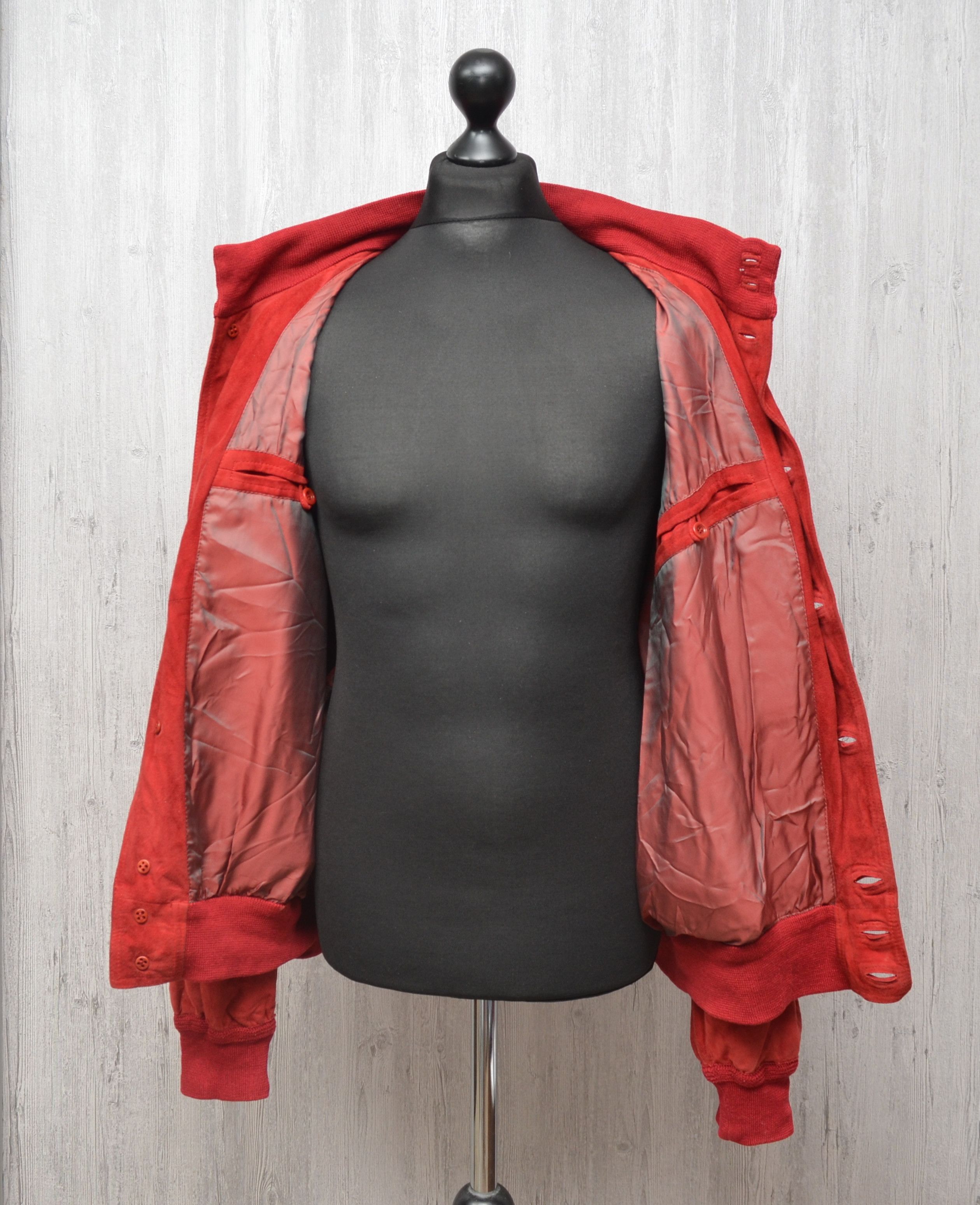 Designer × Gallotti Gallotti Suede Red Leather Jacket Bomber Sz 54 XL Size US XL / EU 56 / 4 - 8 Thumbnail