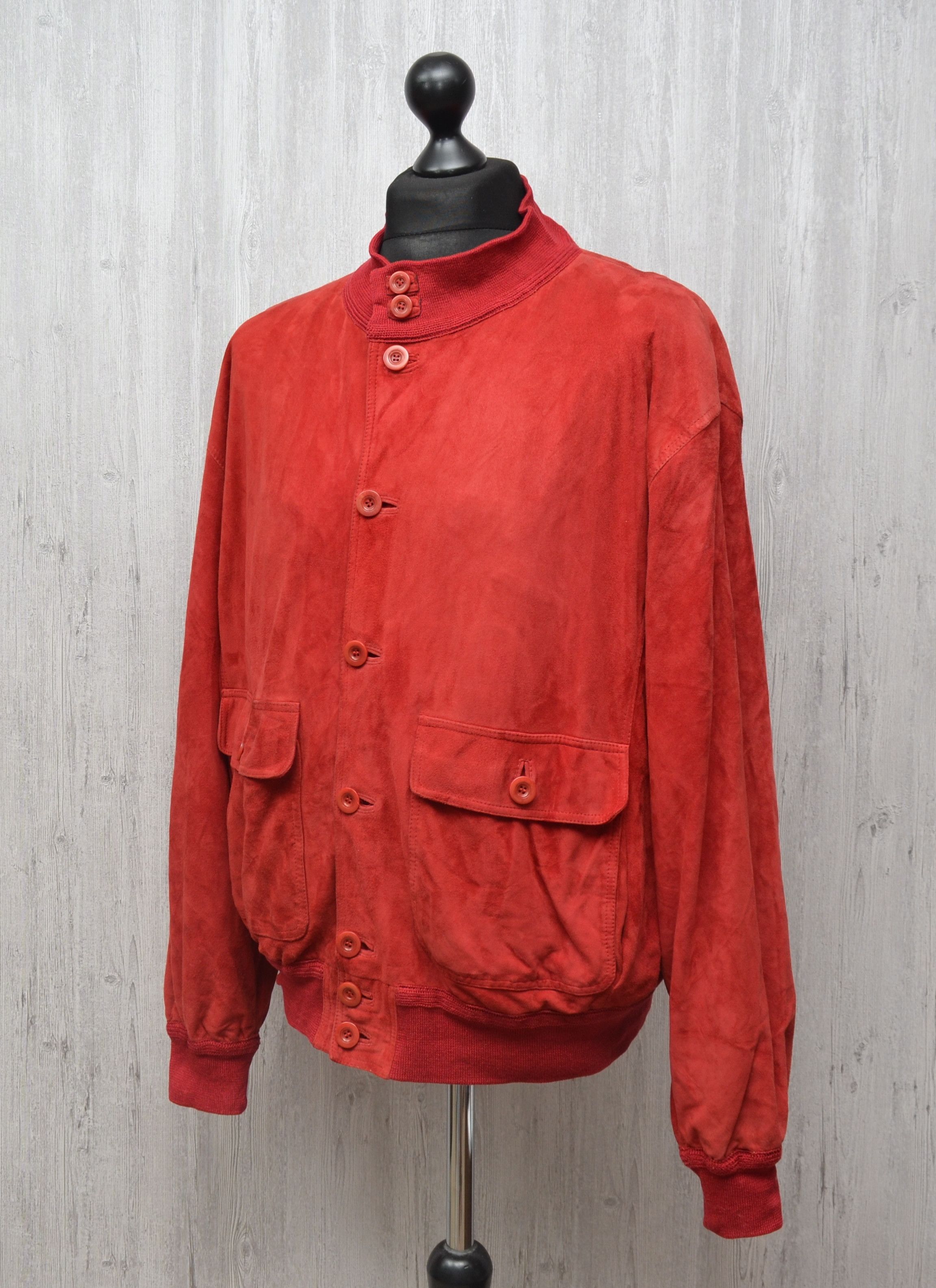 Designer × Gallotti Gallotti Suede Red Leather Jacket Bomber Sz 54 XL Size US XL / EU 56 / 4 - 4 Thumbnail