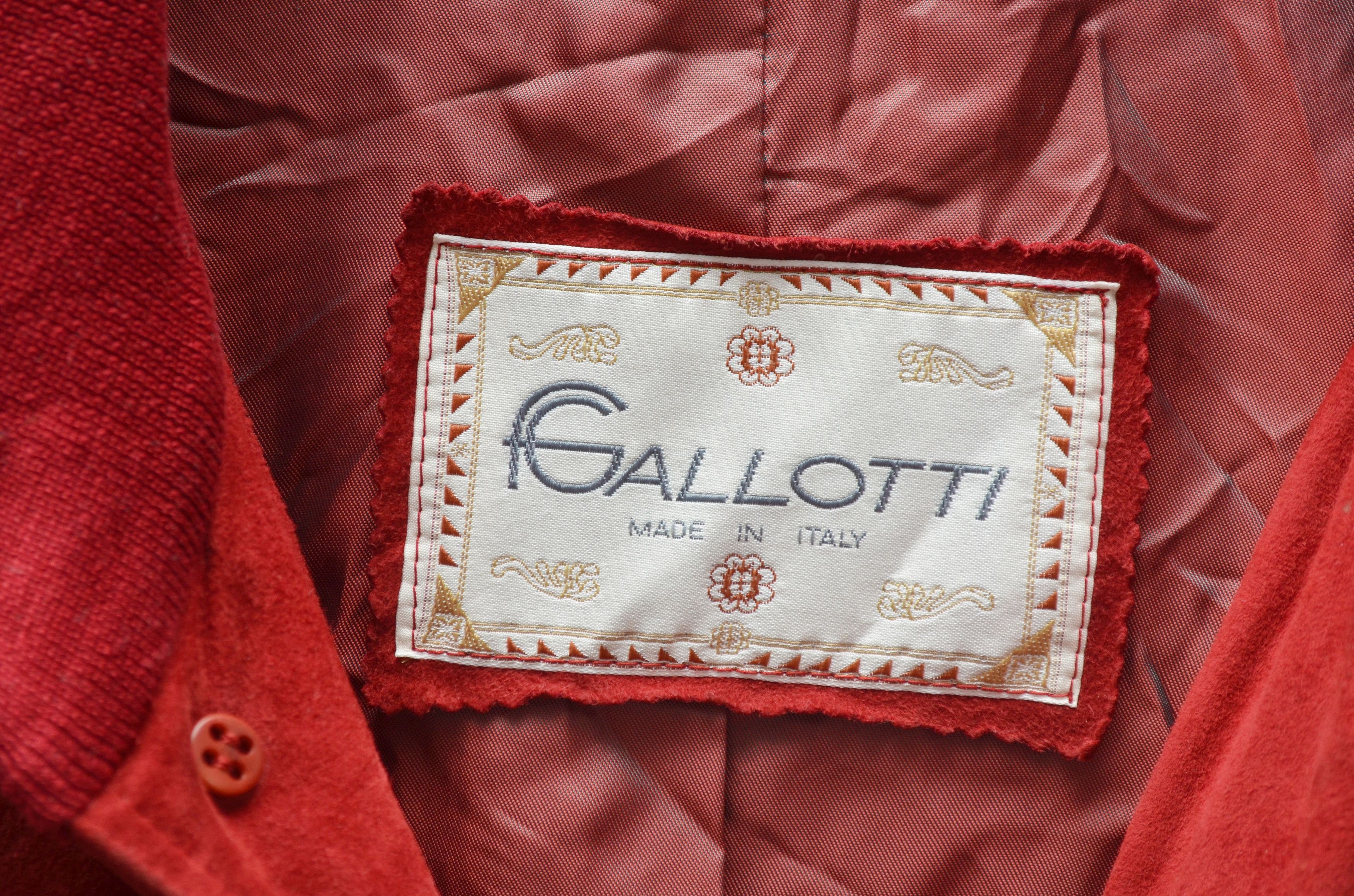 Designer × Gallotti Gallotti Suede Red Leather Jacket Bomber Sz 54 XL Size US XL / EU 56 / 4 - 12 Thumbnail