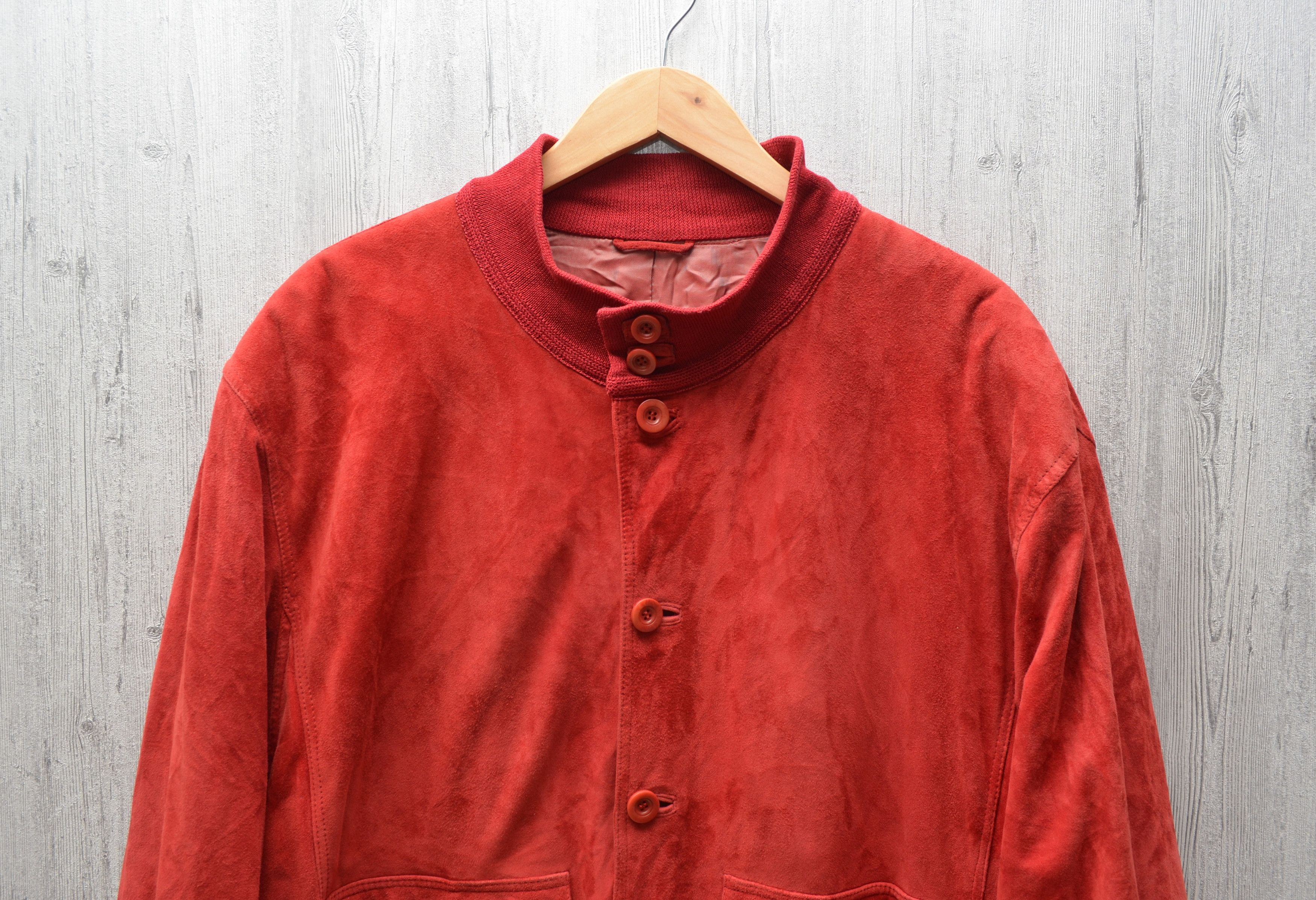 Designer × Gallotti Gallotti Suede Red Leather Jacket Bomber Sz 54 XL Size US XL / EU 56 / 4 - 10 Thumbnail
