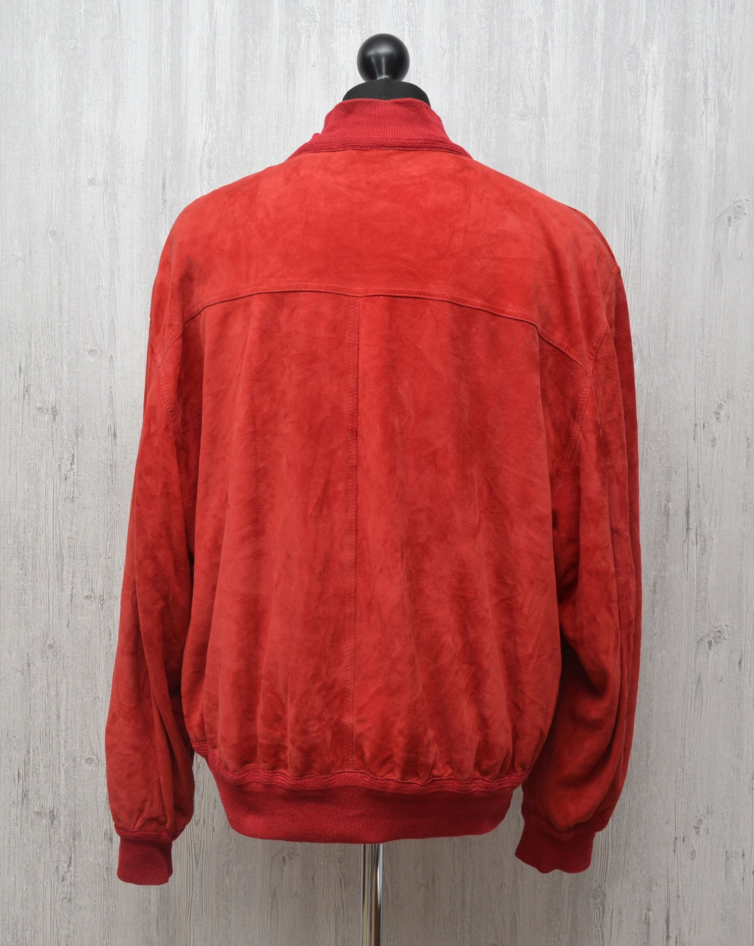 Designer × Gallotti Gallotti Suede Red Leather Jacket Bomber Sz 54 XL Size US XL / EU 56 / 4 - 6 Thumbnail