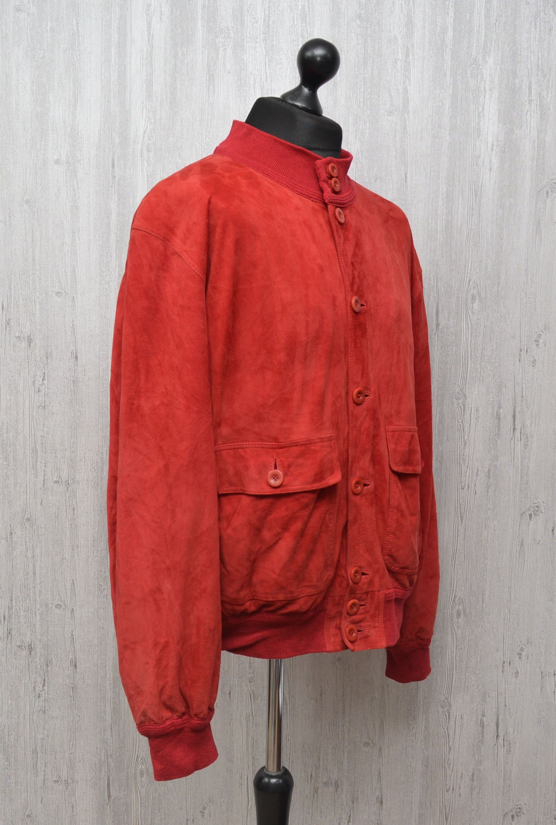 Designer × Gallotti Gallotti Suede Red Leather Jacket Bomber Sz 54 XL Size US XL / EU 56 / 4 - 7 Thumbnail