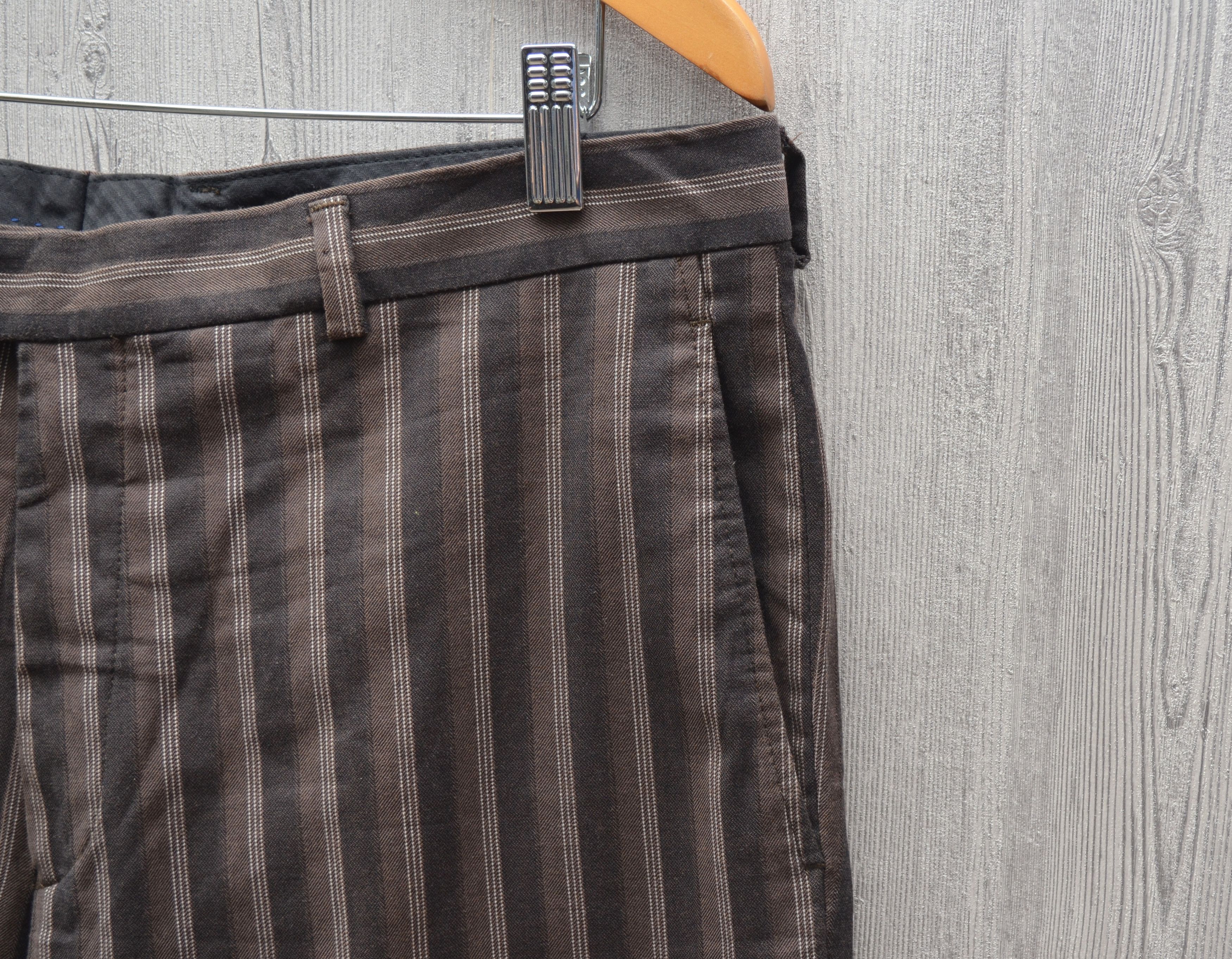 Kenzo × Vintage Kenzo Striped Casual Pants Brown Size 52 Size US 36 / EU 52 - 3 Thumbnail