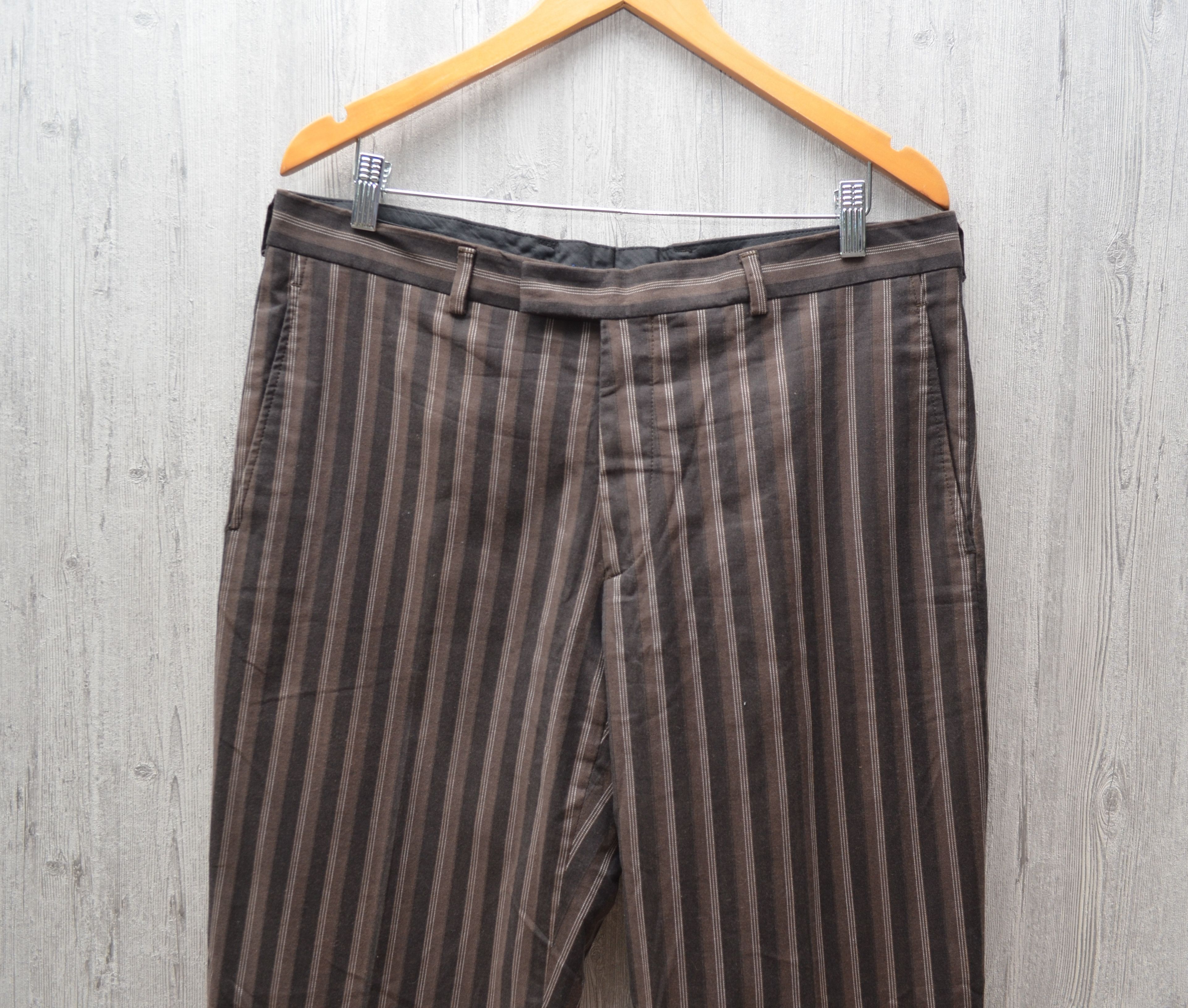 Kenzo × Vintage Kenzo Striped Casual Pants Brown Size 52 Size US 36 / EU 52 - 2 Thumbnail