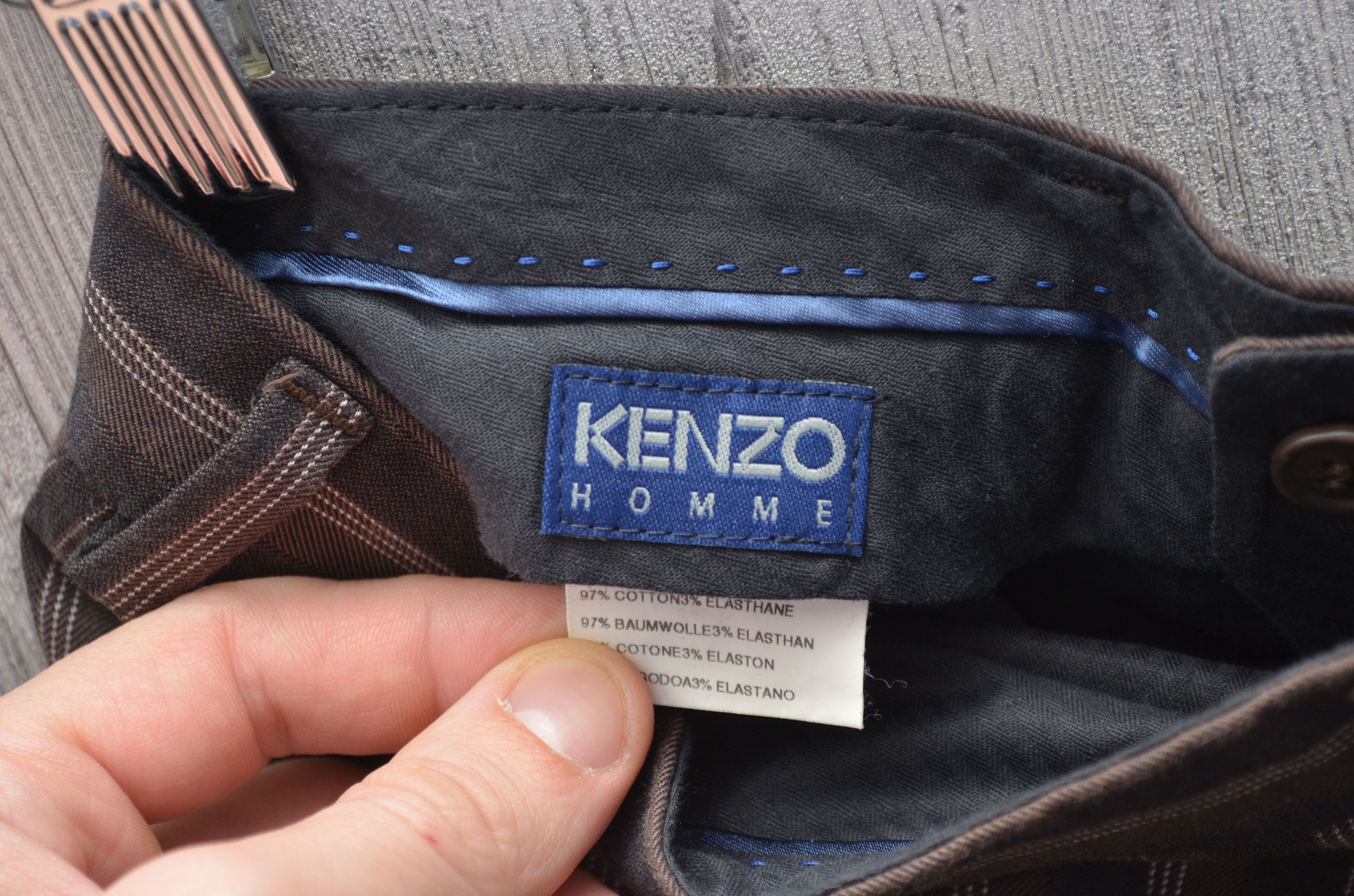 Kenzo × Vintage Kenzo Striped Casual Pants Brown Size 52 Size US 36 / EU 52 - 9 Thumbnail