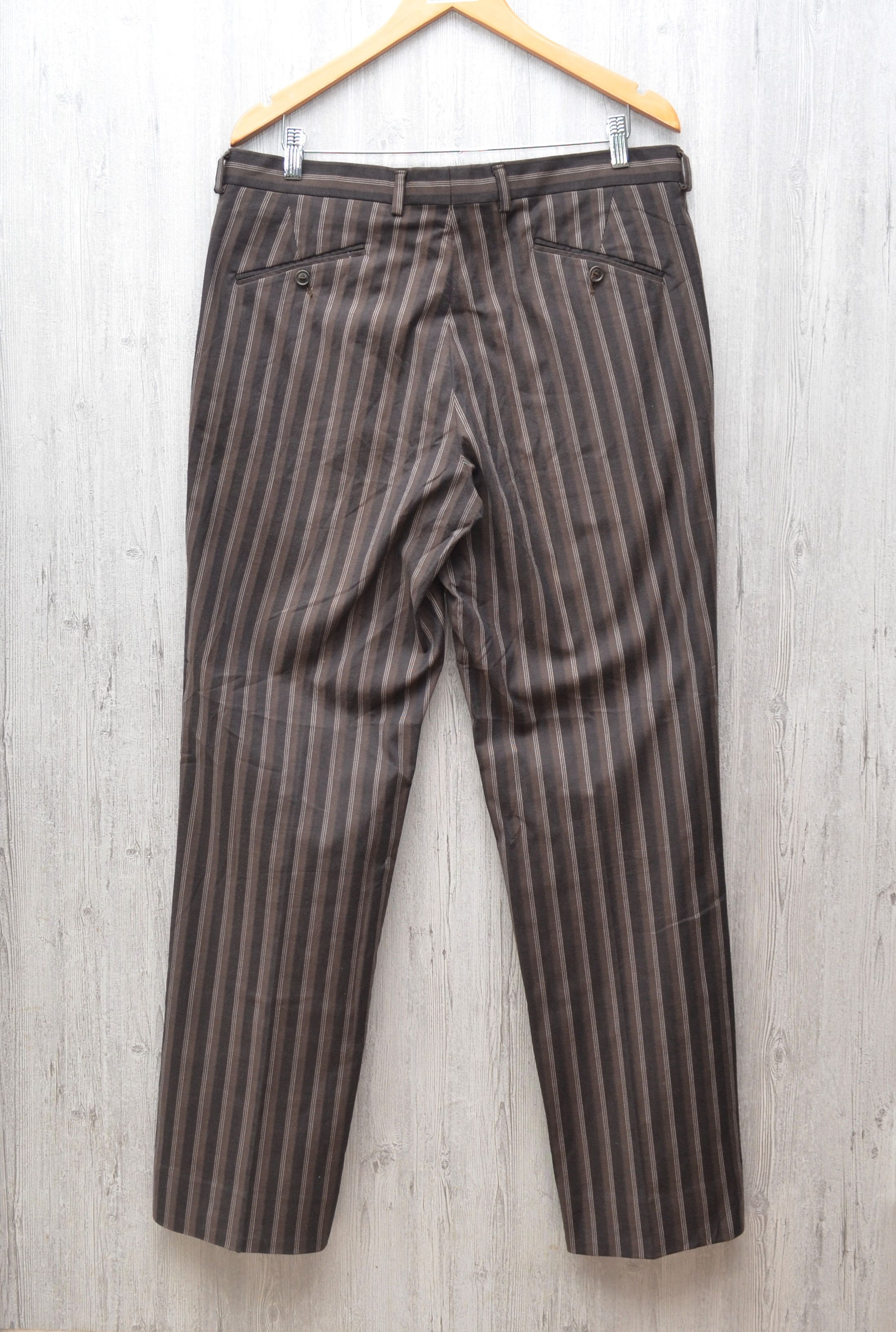 Kenzo × Vintage Kenzo Striped Casual Pants Brown Size 52 Size US 36 / EU 52 - 6 Thumbnail