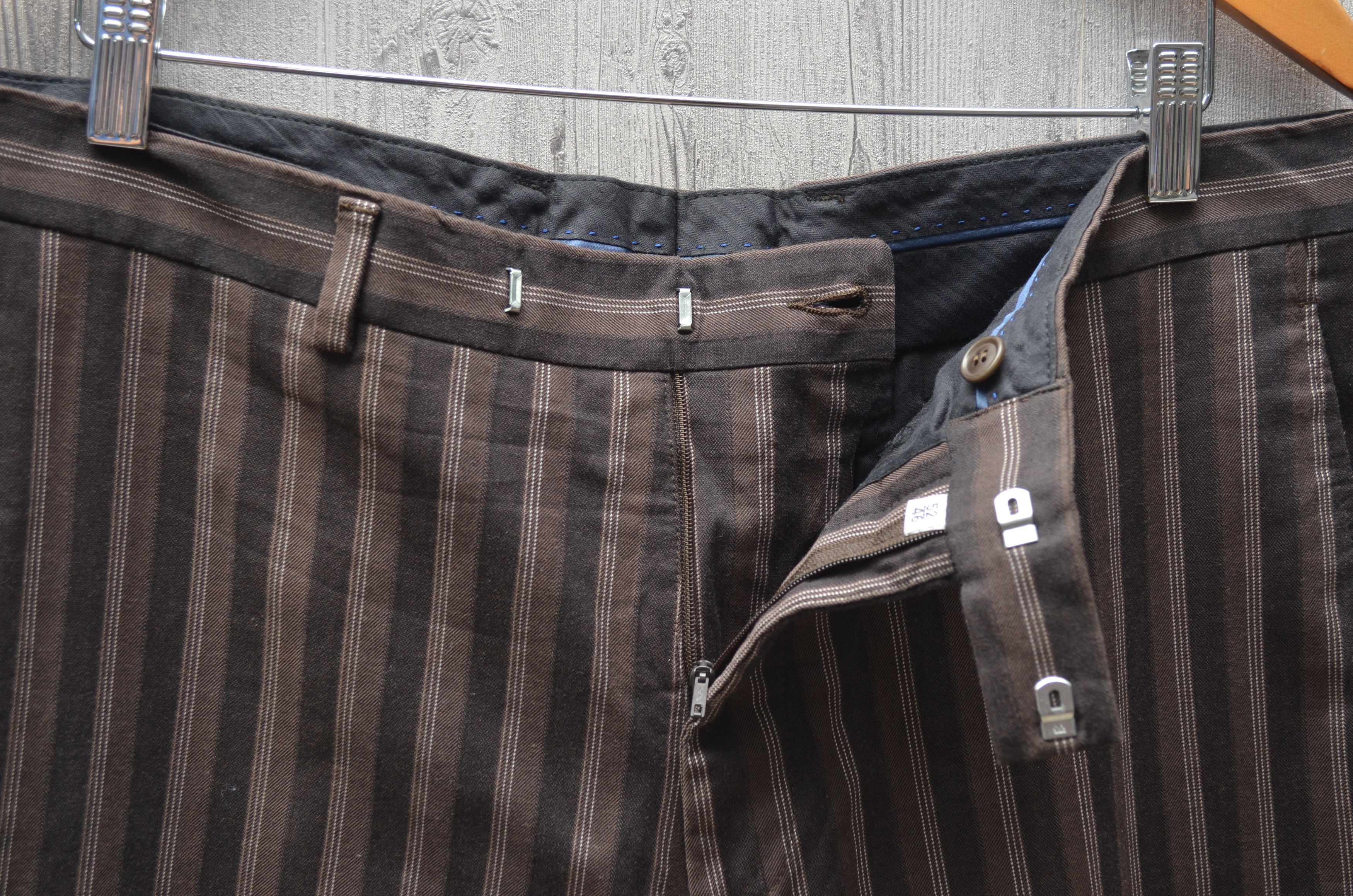 Kenzo × Vintage Kenzo Striped Casual Pants Brown Size 52 Size US 36 / EU 52 - 4 Thumbnail