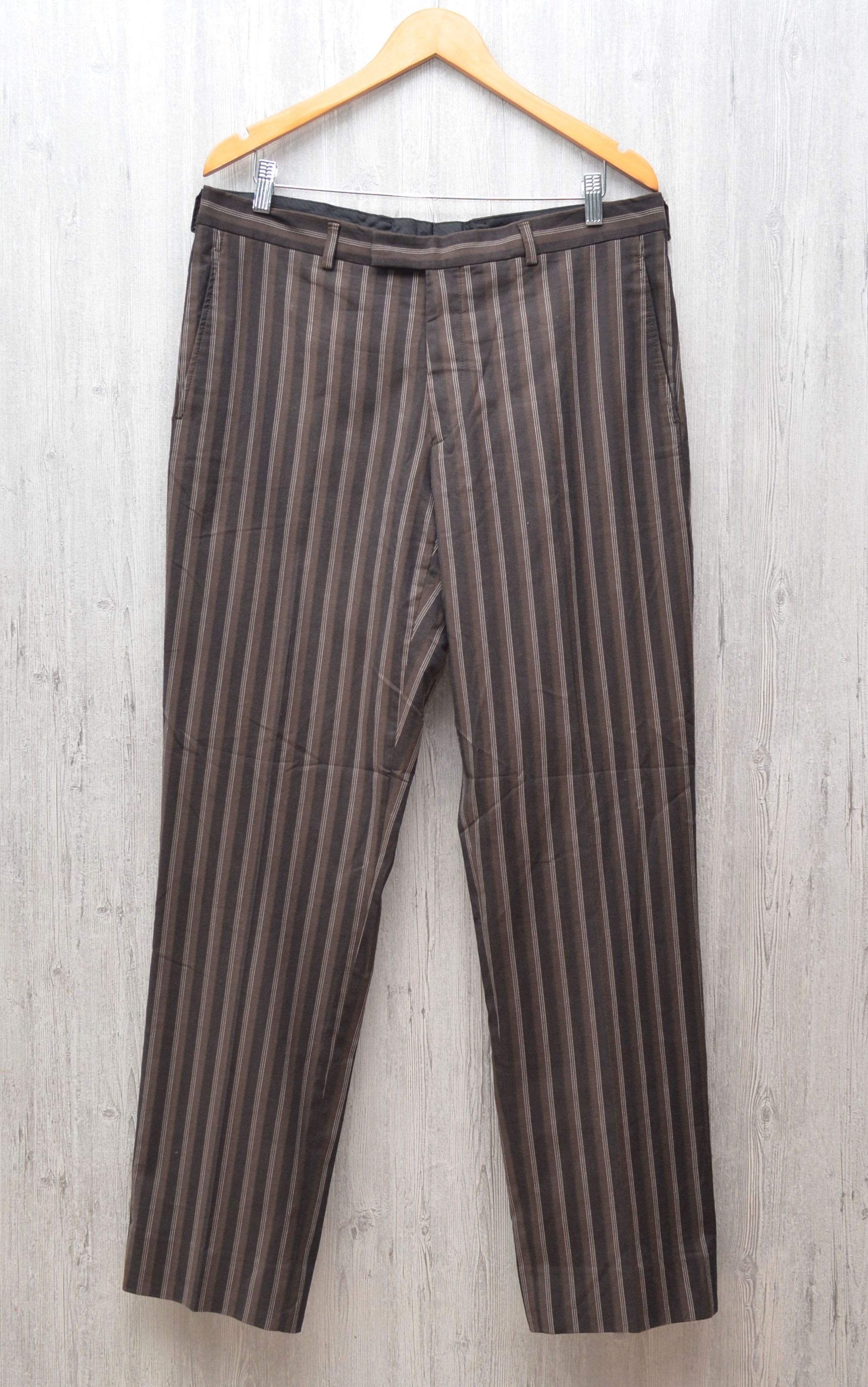 Kenzo × Vintage Kenzo Striped Casual Pants Brown Size 52 Size US 36 / EU 52 - 1 Thumbnail
