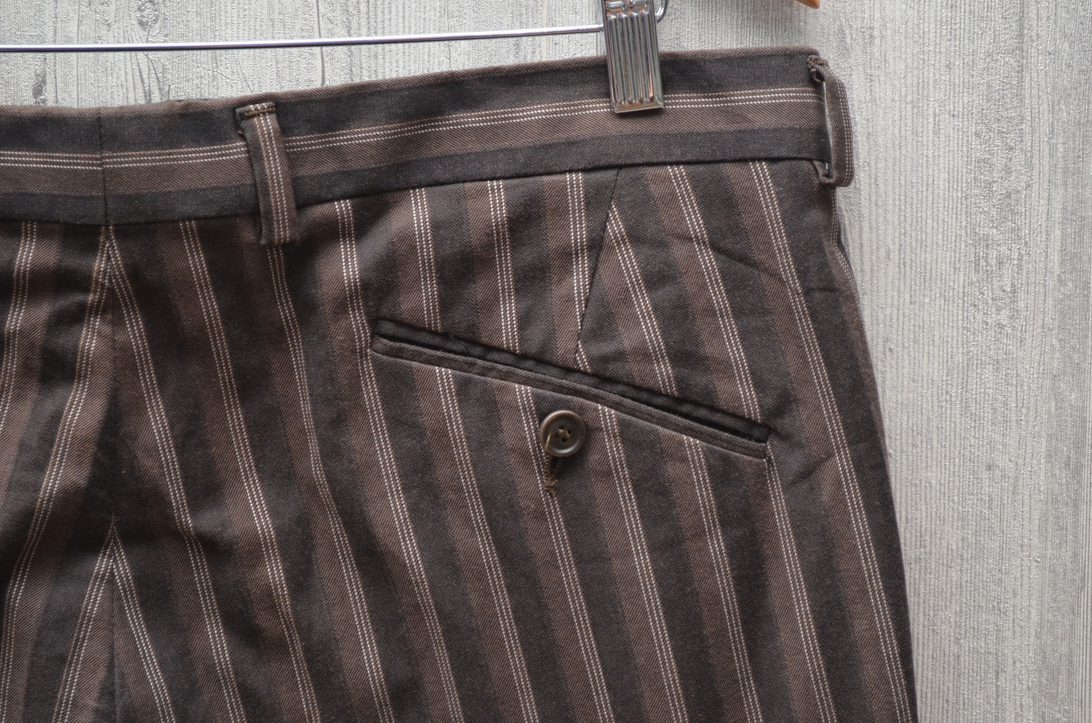 Kenzo × Vintage Kenzo Striped Casual Pants Brown Size 52 Size US 36 / EU 52 - 8 Thumbnail