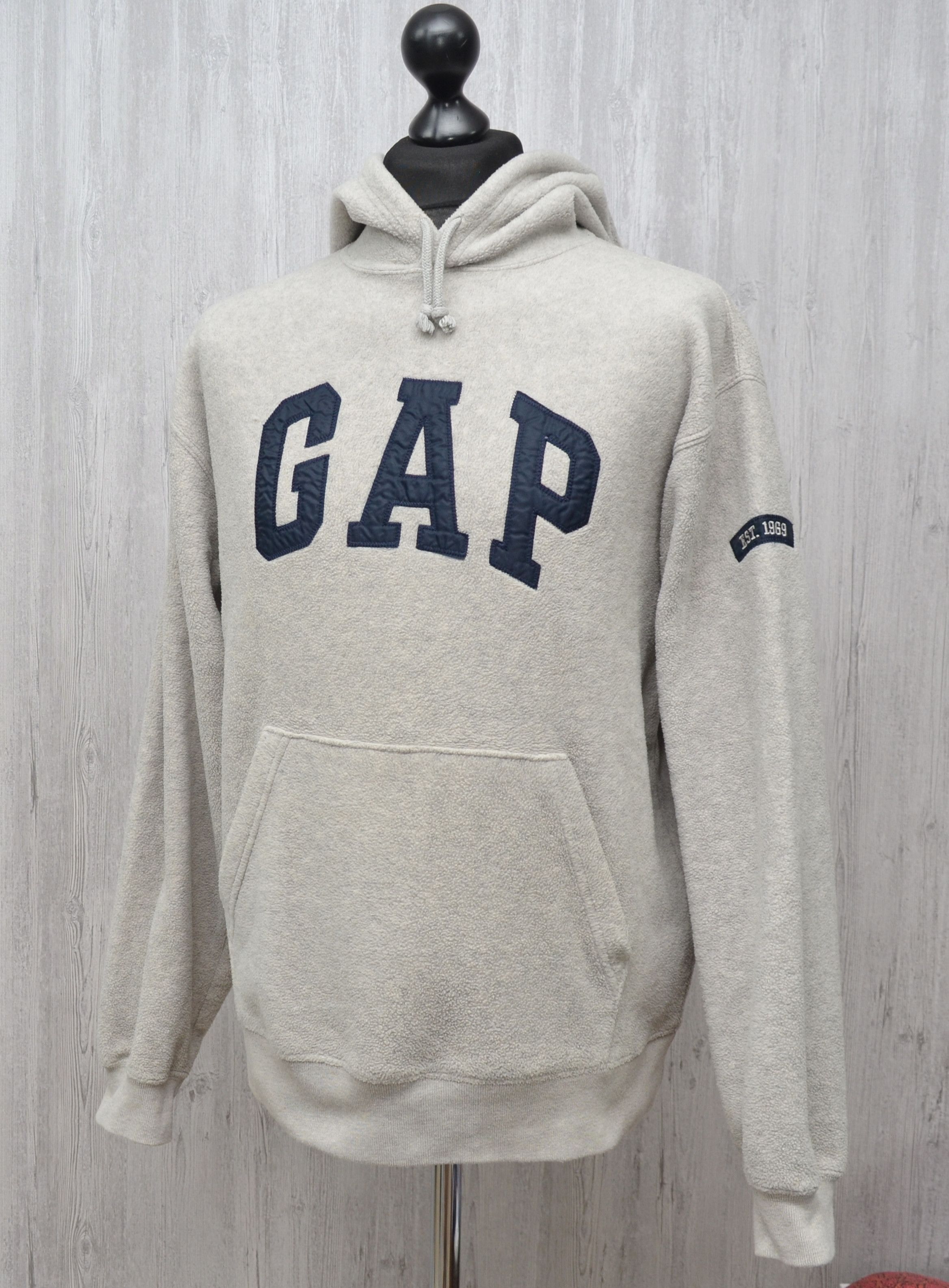 Gap × Vintage Vintage GAP Fleece Hoodie Big Logo Size M Size US M / EU 48-50 / 2 - 7 Thumbnail