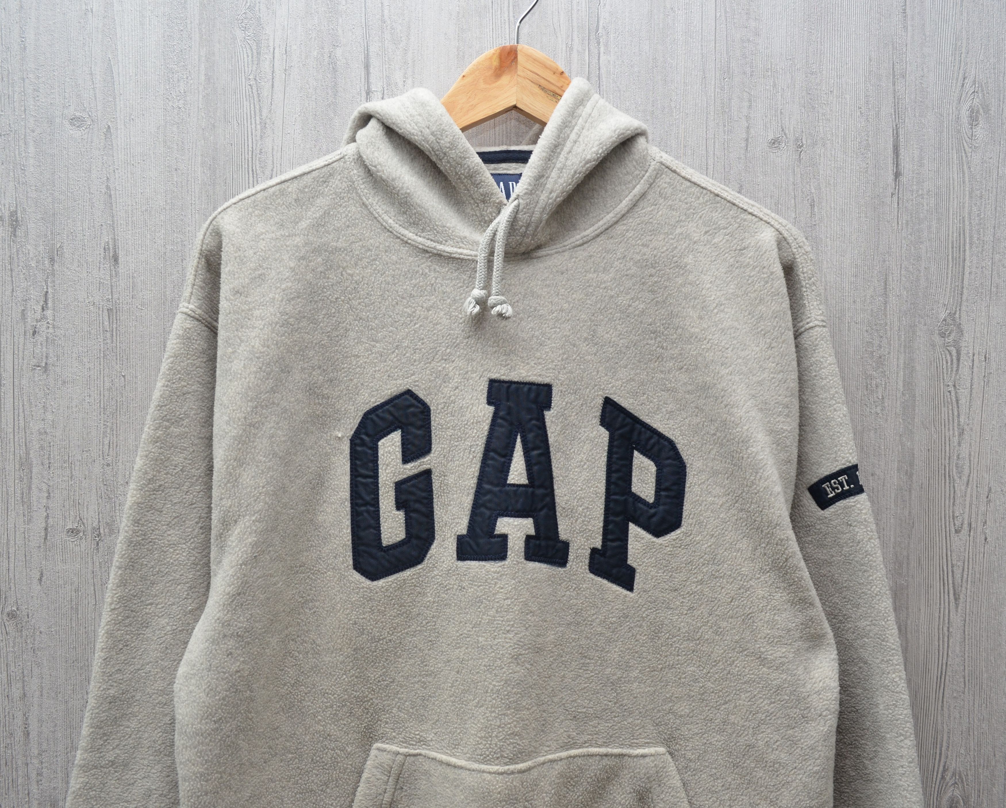 Gap × Vintage Vintage GAP Fleece Hoodie Big Logo Size M Size US M / EU 48-50 / 2 - 2 Thumbnail
