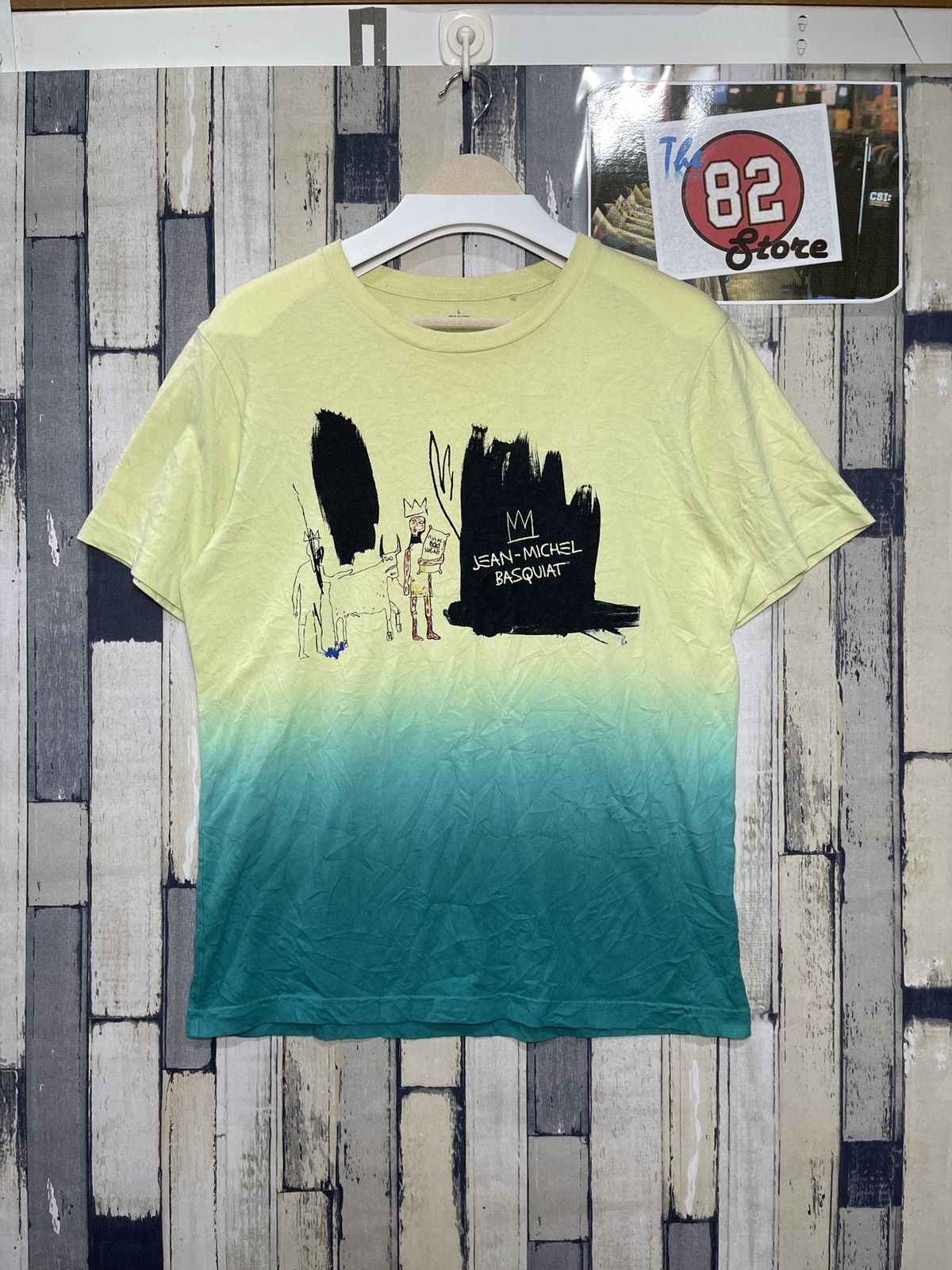 Rare Jean Michel Basquiat Two Tone Color T-Shirt Size L