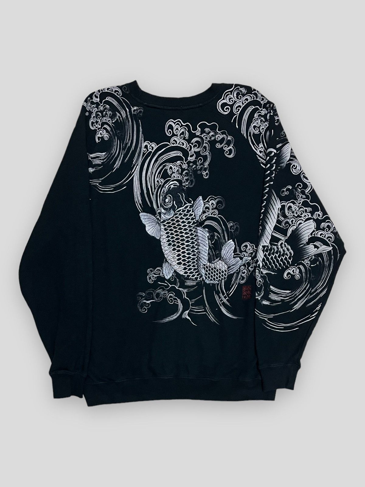 image of Beauty Beast x Vintage Send Offer Karakuri Tamashi Embroidery Sukajan Longsleeve in Black (Size XL)