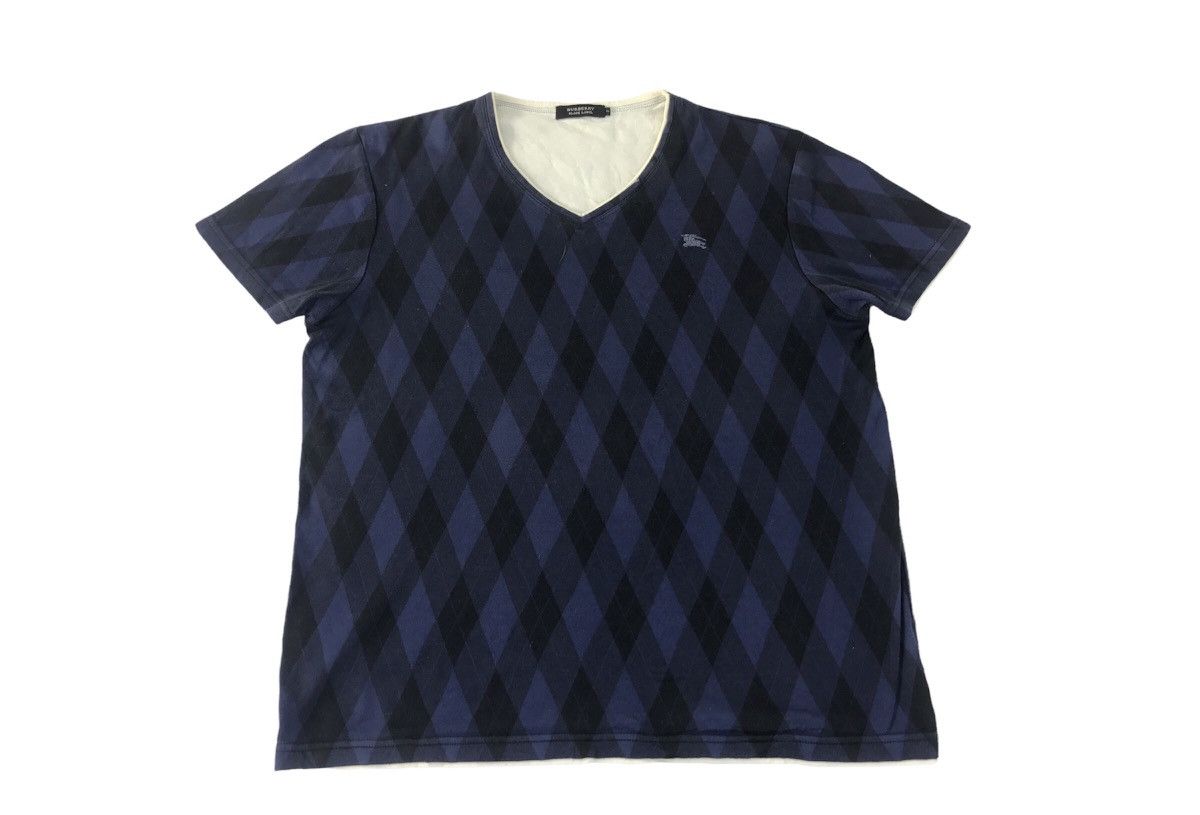 Burberry Black Label London Button V Neck Simple T-shirt Tee