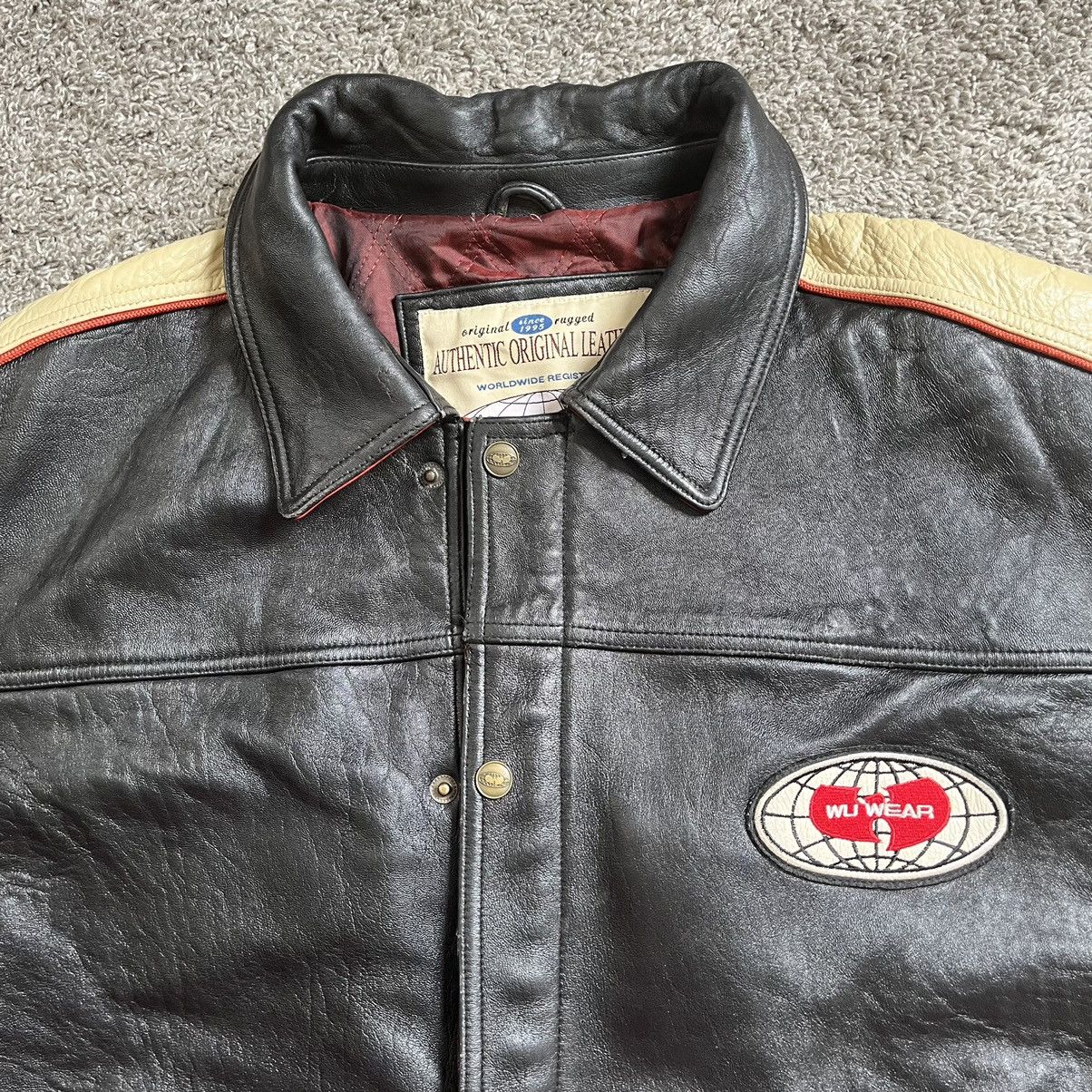 Wu-Wear Leather Jacket Size 4XL Wu-Tang Rare 90's Vintage