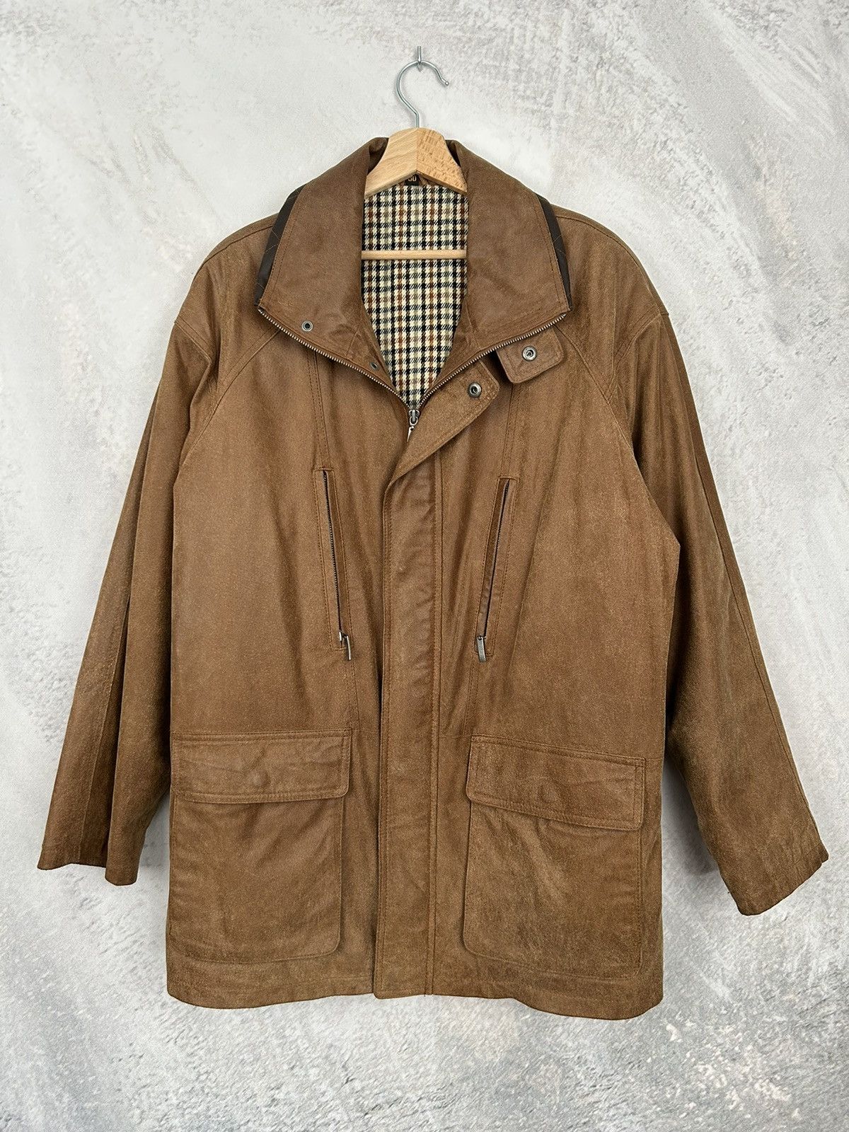 Genuine Leather Vintage Genuine Leather Jacket Brown 90s Avant-garde Alt Size US XL / EU 56 / 4 - 1 Thumbnail