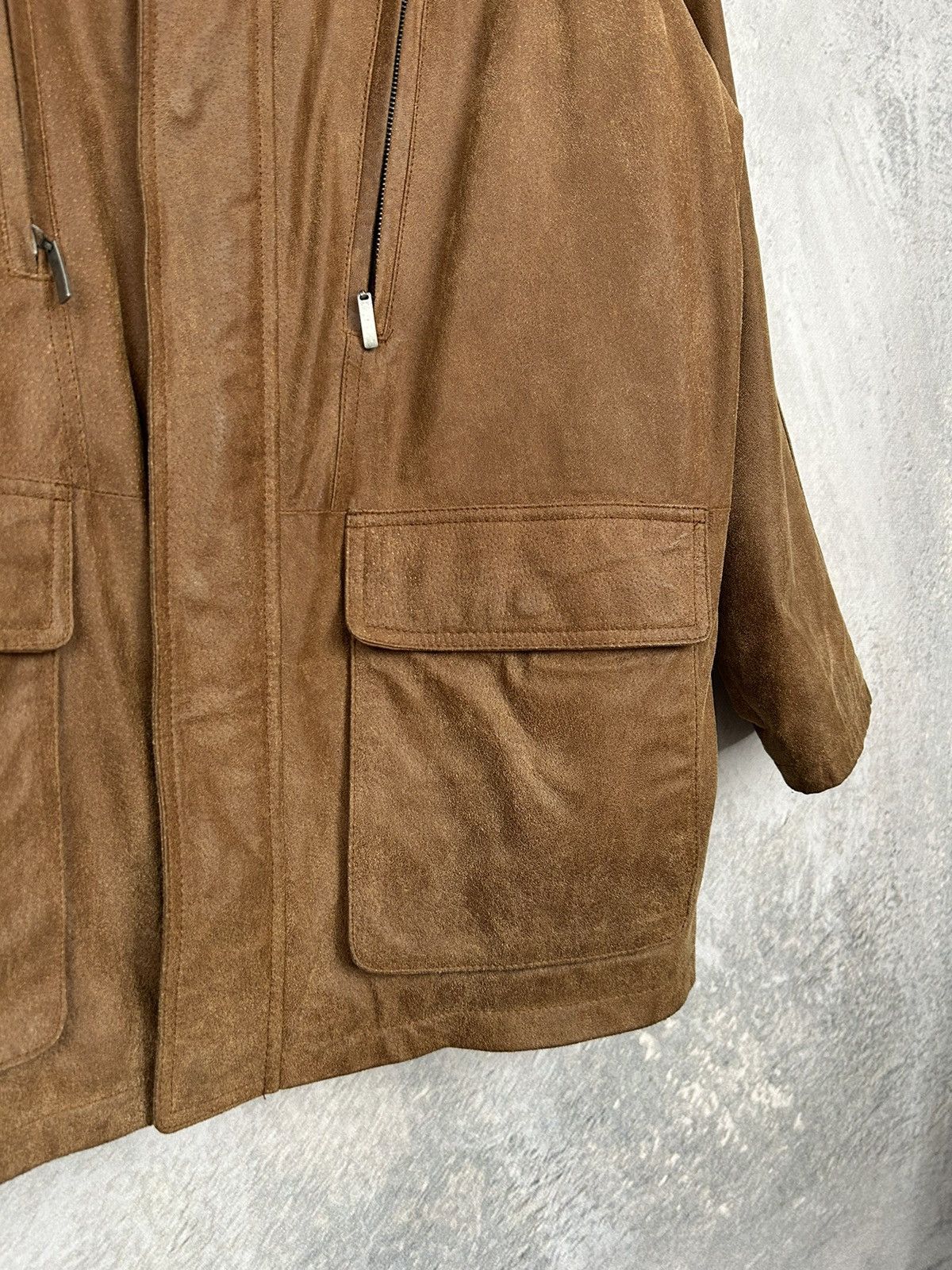 Genuine Leather Vintage Genuine Leather Jacket Brown 90s Avant-garde Alt Size US XL / EU 56 / 4 - 4 Thumbnail