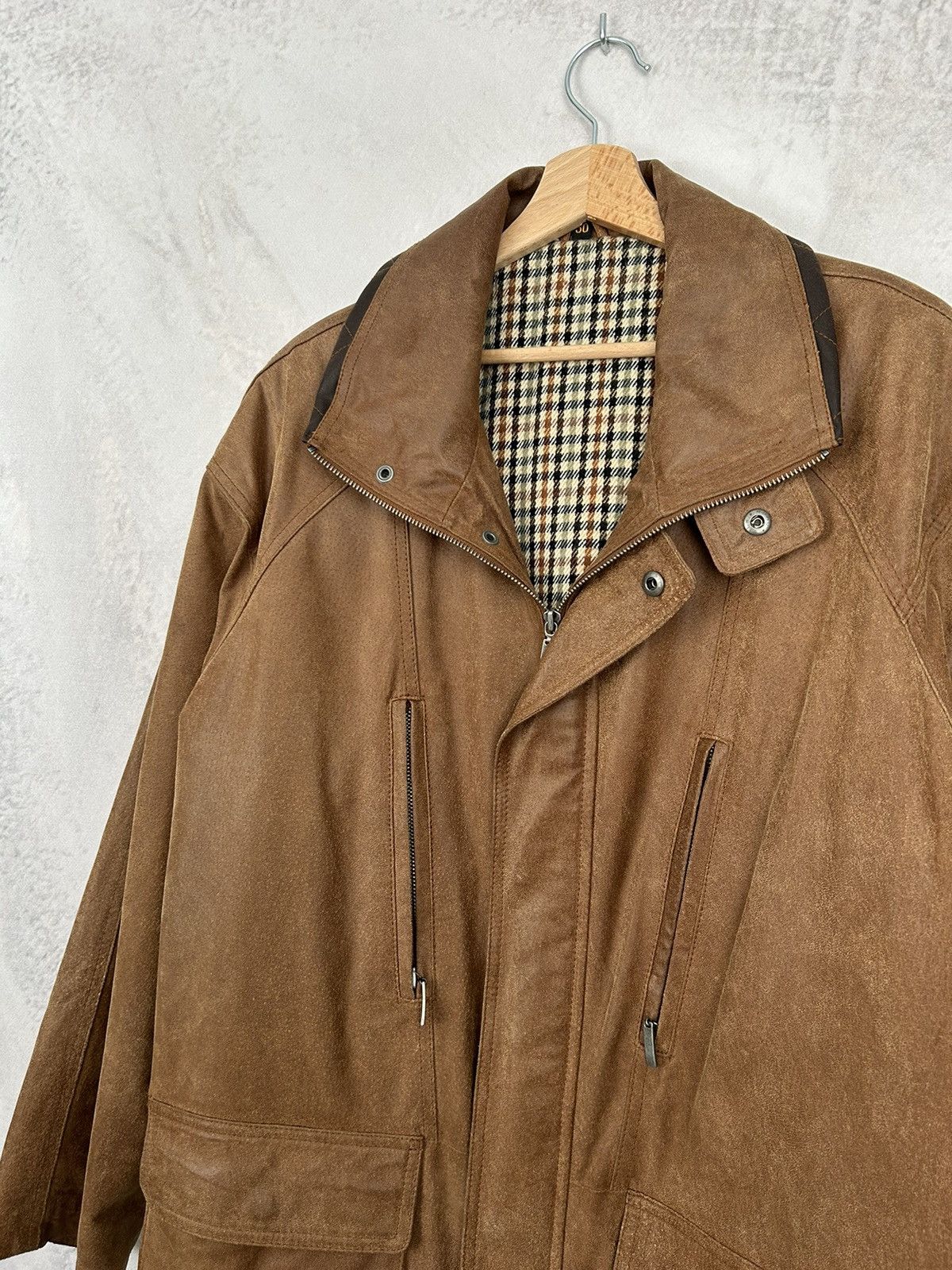 Genuine Leather Vintage Genuine Leather Jacket Brown 90s Avant-garde Alt Size US XL / EU 56 / 4 - 3 Thumbnail