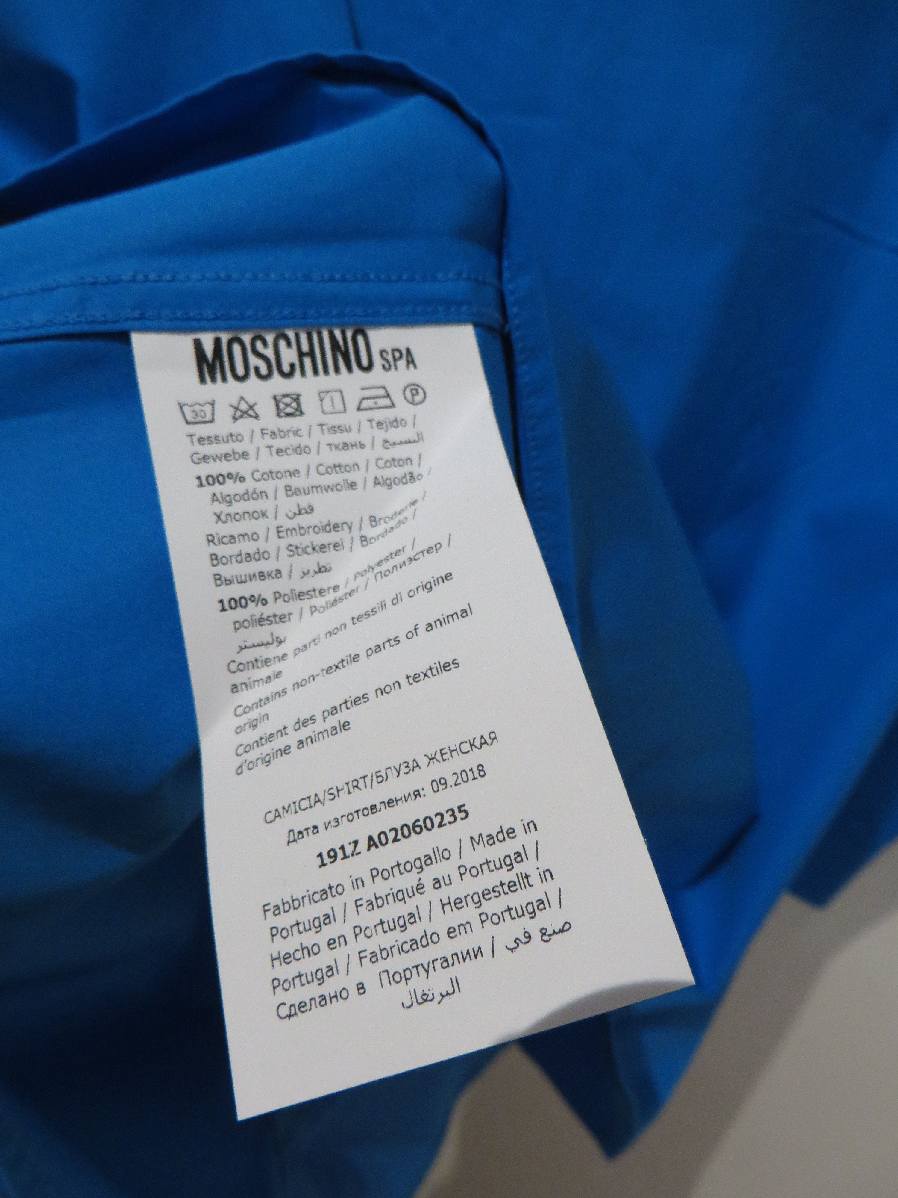 Moschino Embroidered safety pin shirt Size US S / EU 44-46 / 1 - 8 Thumbnail