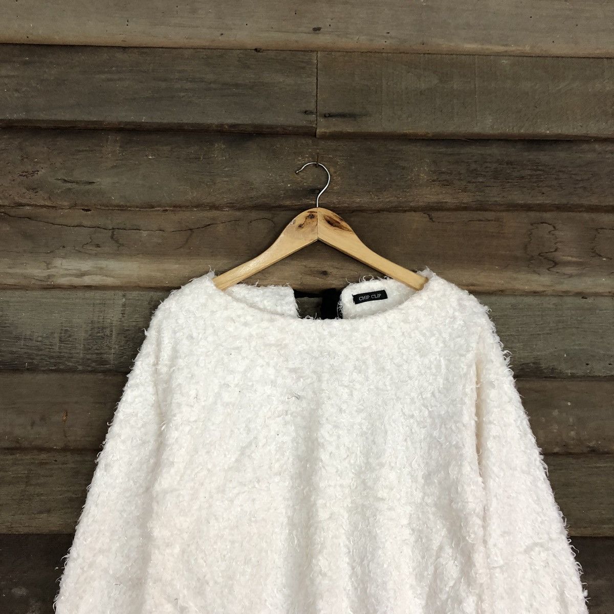 Homespun Knitwear × Japanese Brand DL Chip Clip White Mohair shag shaggy Knitwear #B614 Size S / US 4 / IT 40 - 9 Thumbnail