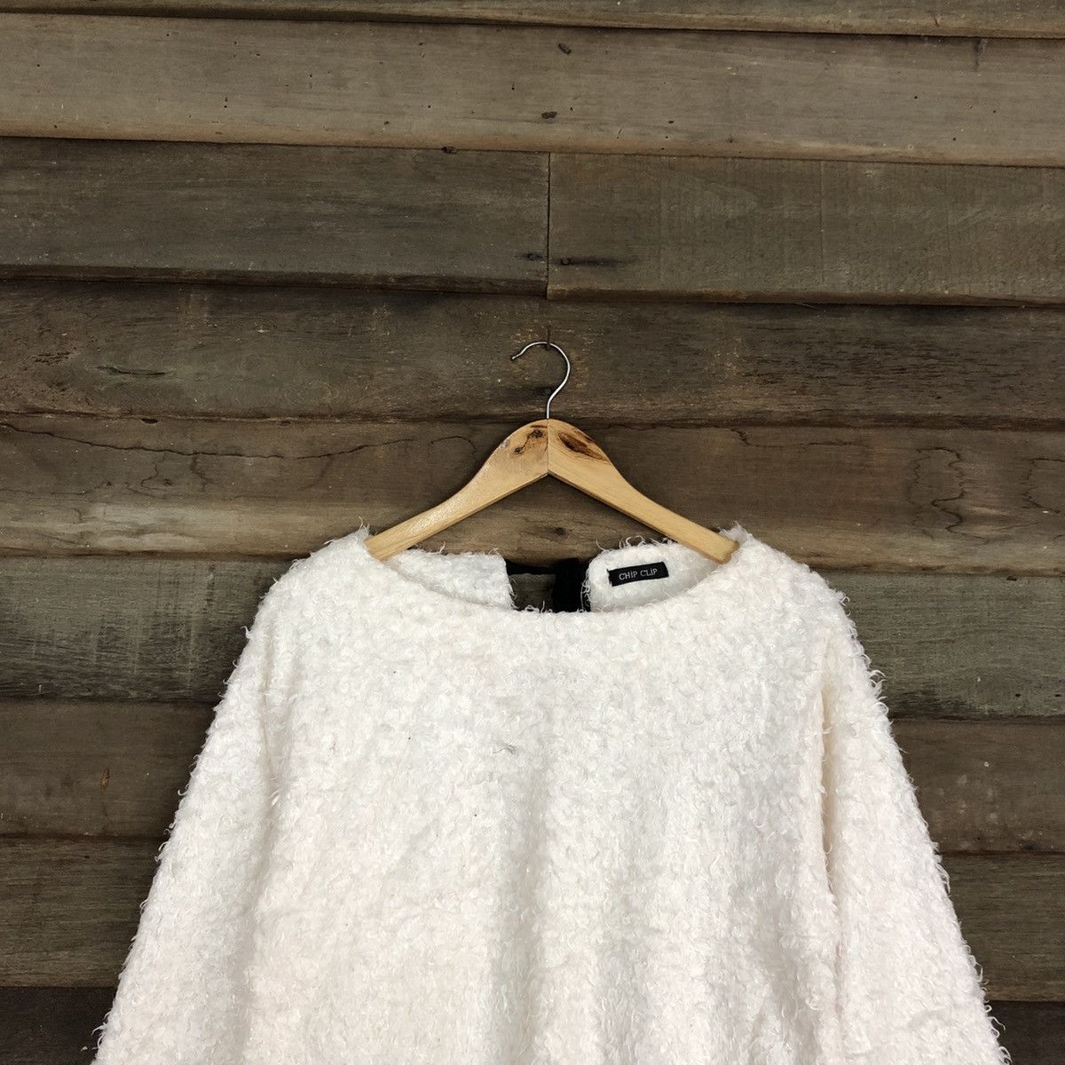 Homespun Knitwear × Japanese Brand DL Chip Clip White Mohair shag shaggy Knitwear #B614 Size S / US 4 / IT 40 - 2 Thumbnail