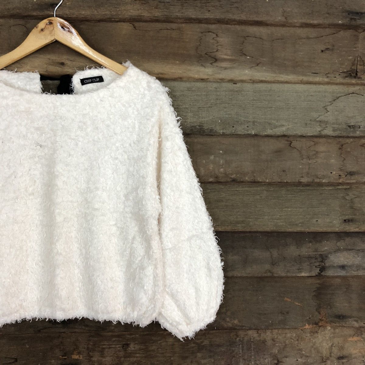 Homespun Knitwear × Japanese Brand DL Chip Clip White Mohair shag shaggy Knitwear #B614 Size S / US 4 / IT 40 - 5 Thumbnail
