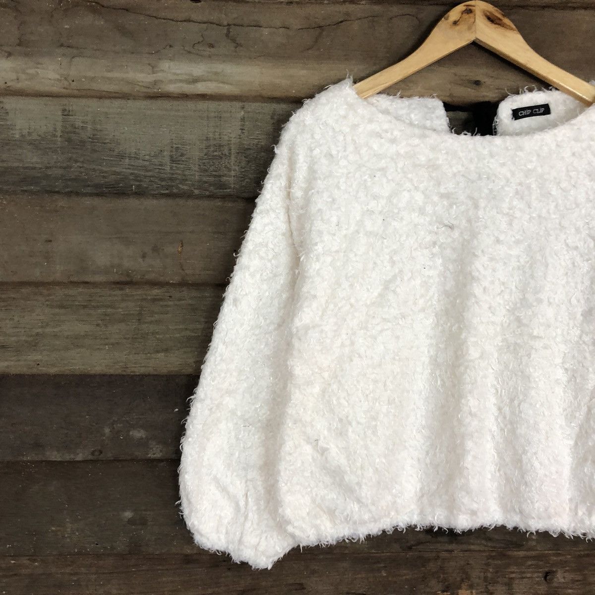 Homespun Knitwear × Japanese Brand DL Chip Clip White Mohair shag shaggy Knitwear #B614 Size S / US 4 / IT 40 - 7 Thumbnail