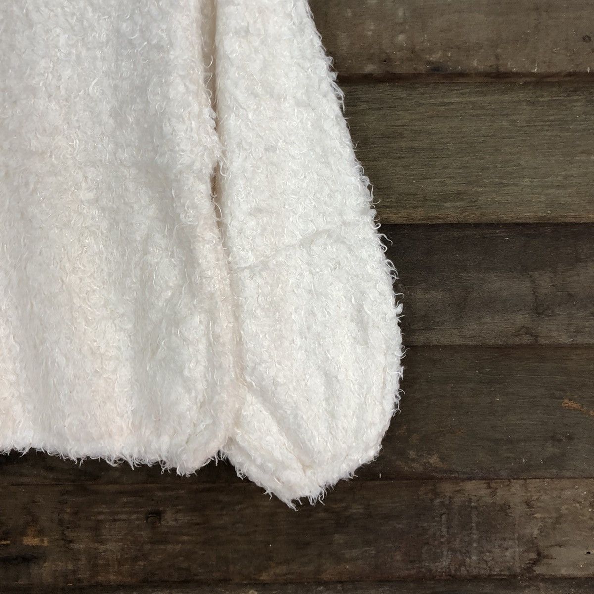 Homespun Knitwear × Japanese Brand DL Chip Clip White Mohair shag shaggy Knitwear #B614 Size S / US 4 / IT 40 - 4 Thumbnail