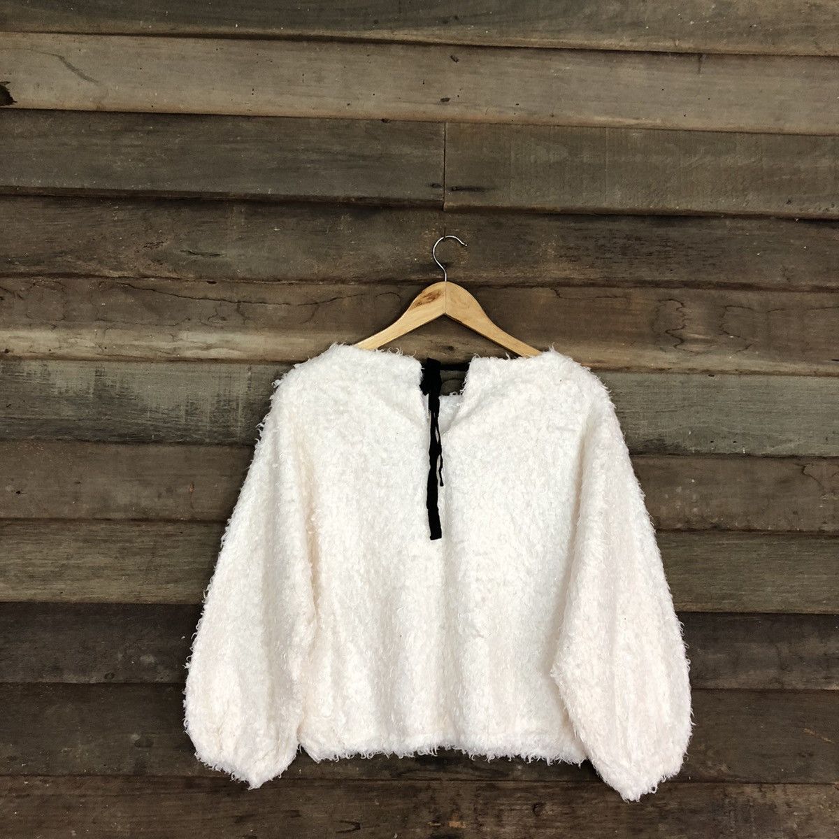 Homespun Knitwear × Japanese Brand DL Chip Clip White Mohair shag shaggy Knitwear #B614 Size S / US 4 / IT 40 - 11 Thumbnail