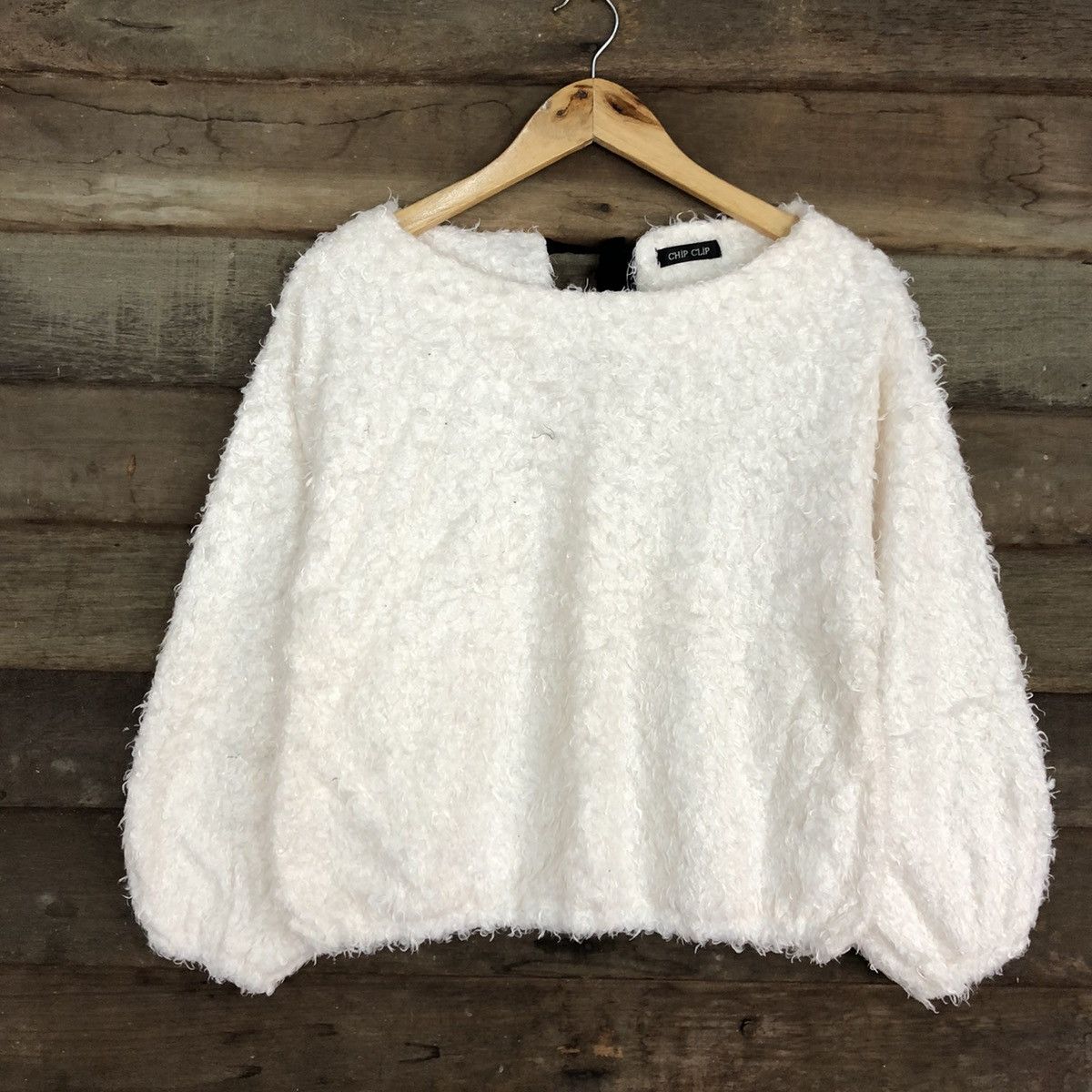 Homespun Knitwear × Japanese Brand DL Chip Clip White Mohair shag shaggy Knitwear #B614 Size S / US 4 / IT 40 - 8 Thumbnail