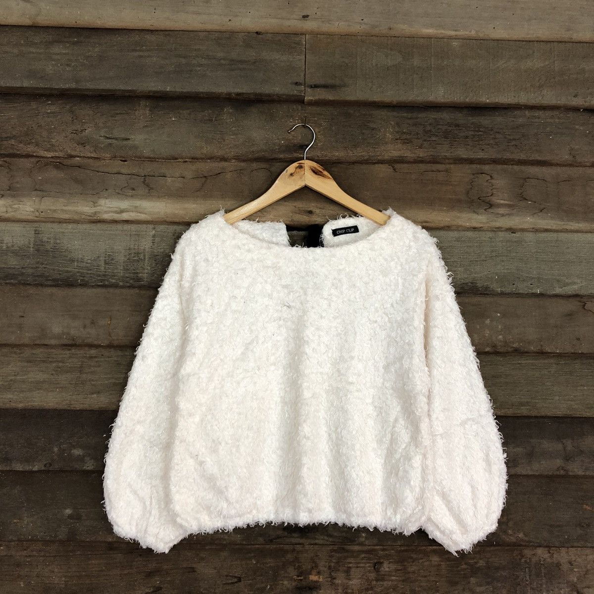 Homespun Knitwear × Japanese Brand DL Chip Clip White Mohair shag shaggy Knitwear #B614 Size S / US 4 / IT 40 - 3 Thumbnail